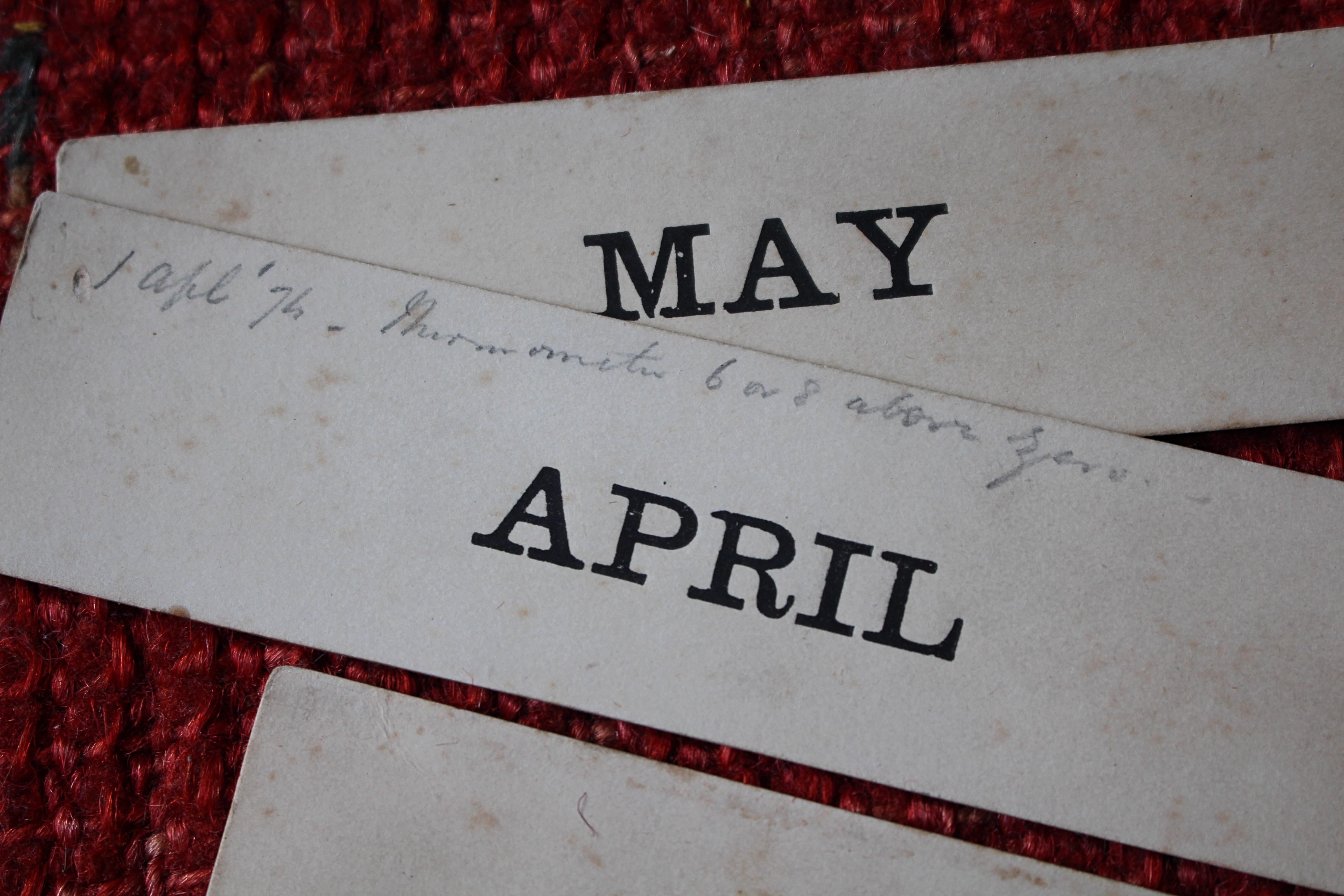 Mid-19th Century Circa 1870 American Toleware & Card Perpetual Calendar Circa 1870 John Heath For Sale
