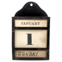 Circa 1870 American Toleware & Card Perpetual Calendar Circa 1870 John Heath