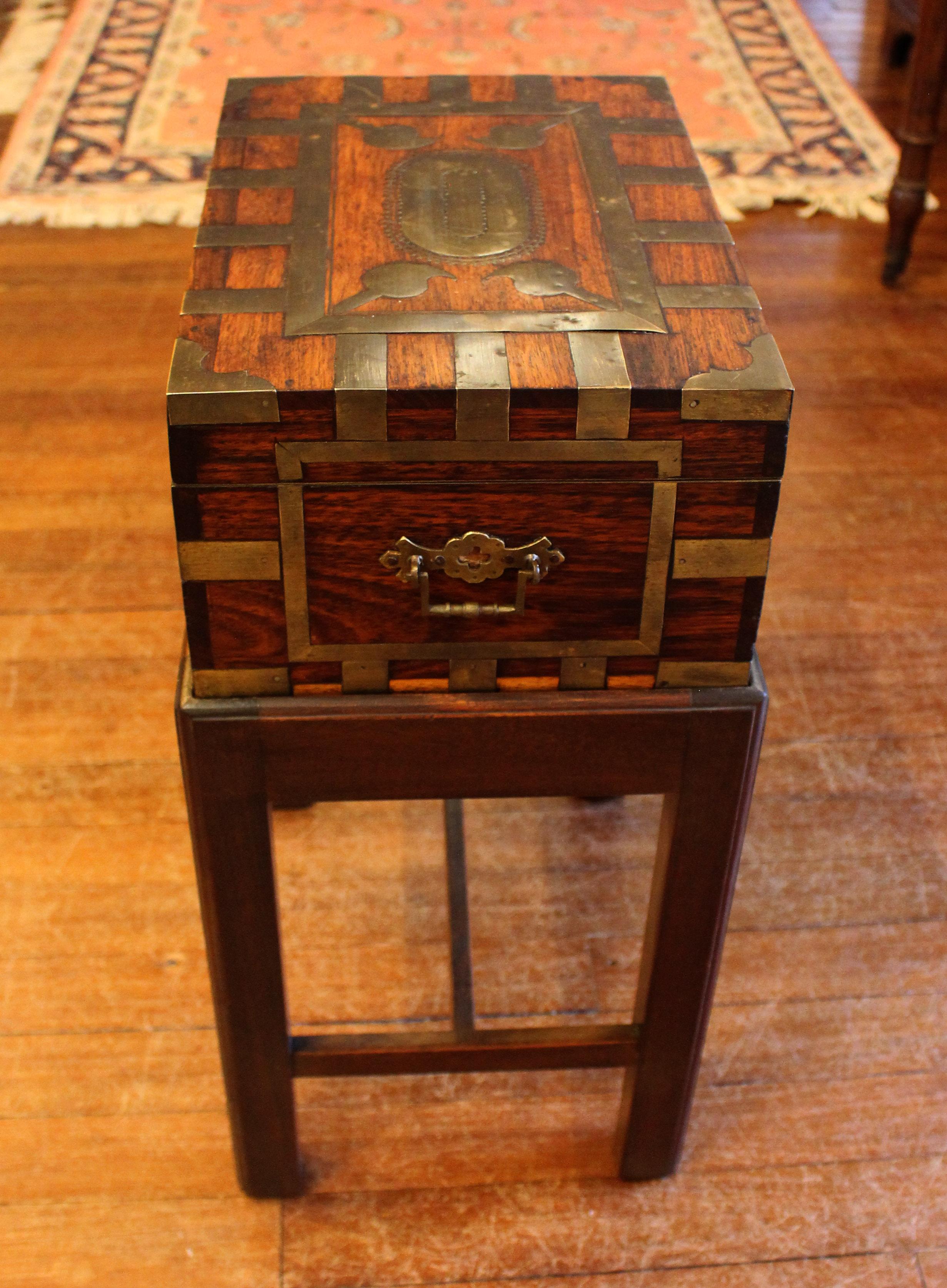 Brass Circa 1870 Anglo-Indian Travel Box