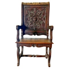 Circa 1870 Antique Heavily Carved, French Renaissance Revival, Chair