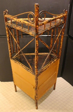Circa 1870 Bamboo & Lacquer Corner Etagere