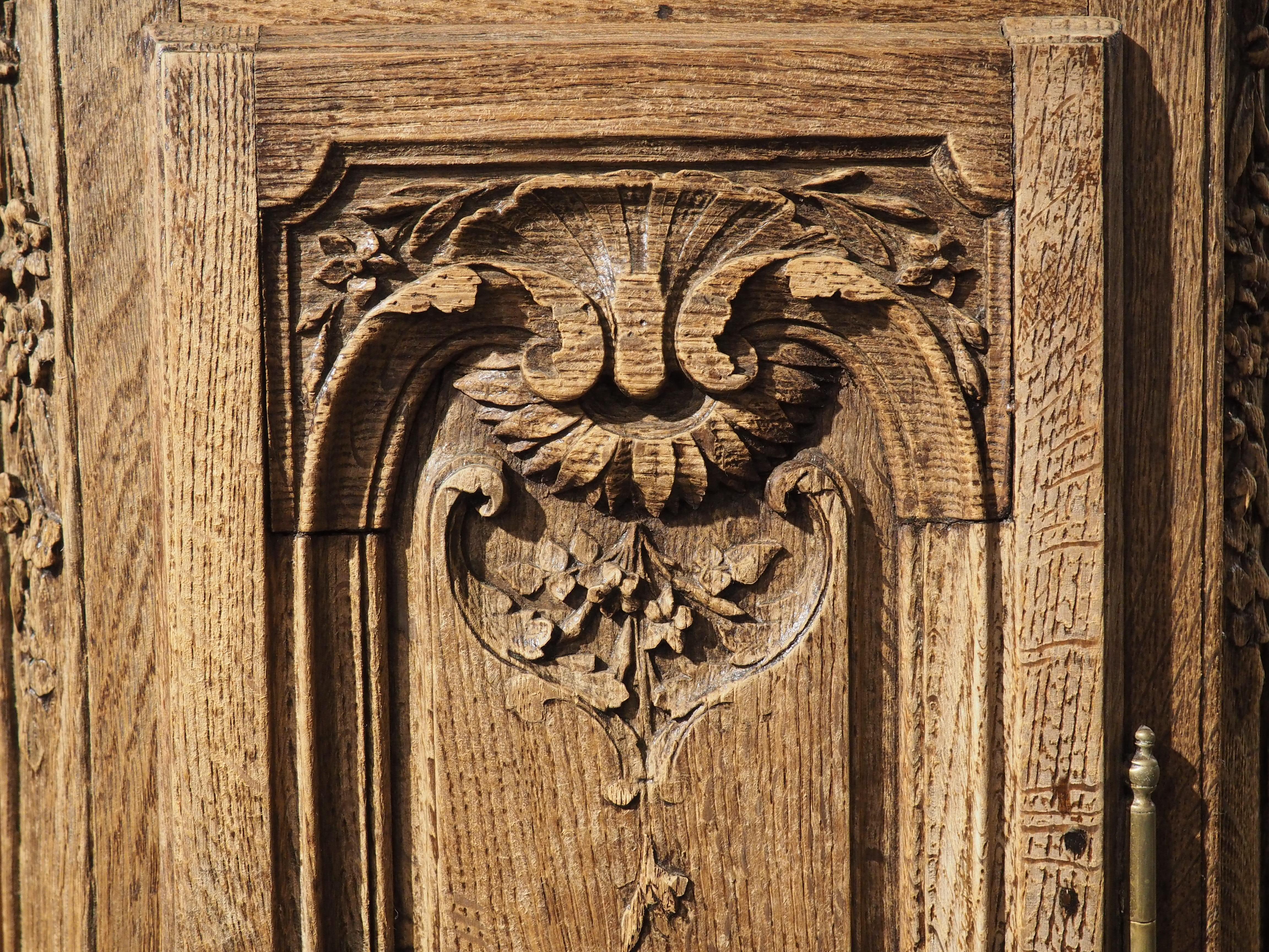 Wood Bleached Oak Horloge De Parquet Clock Case from Liege, Belgium, circa 1870