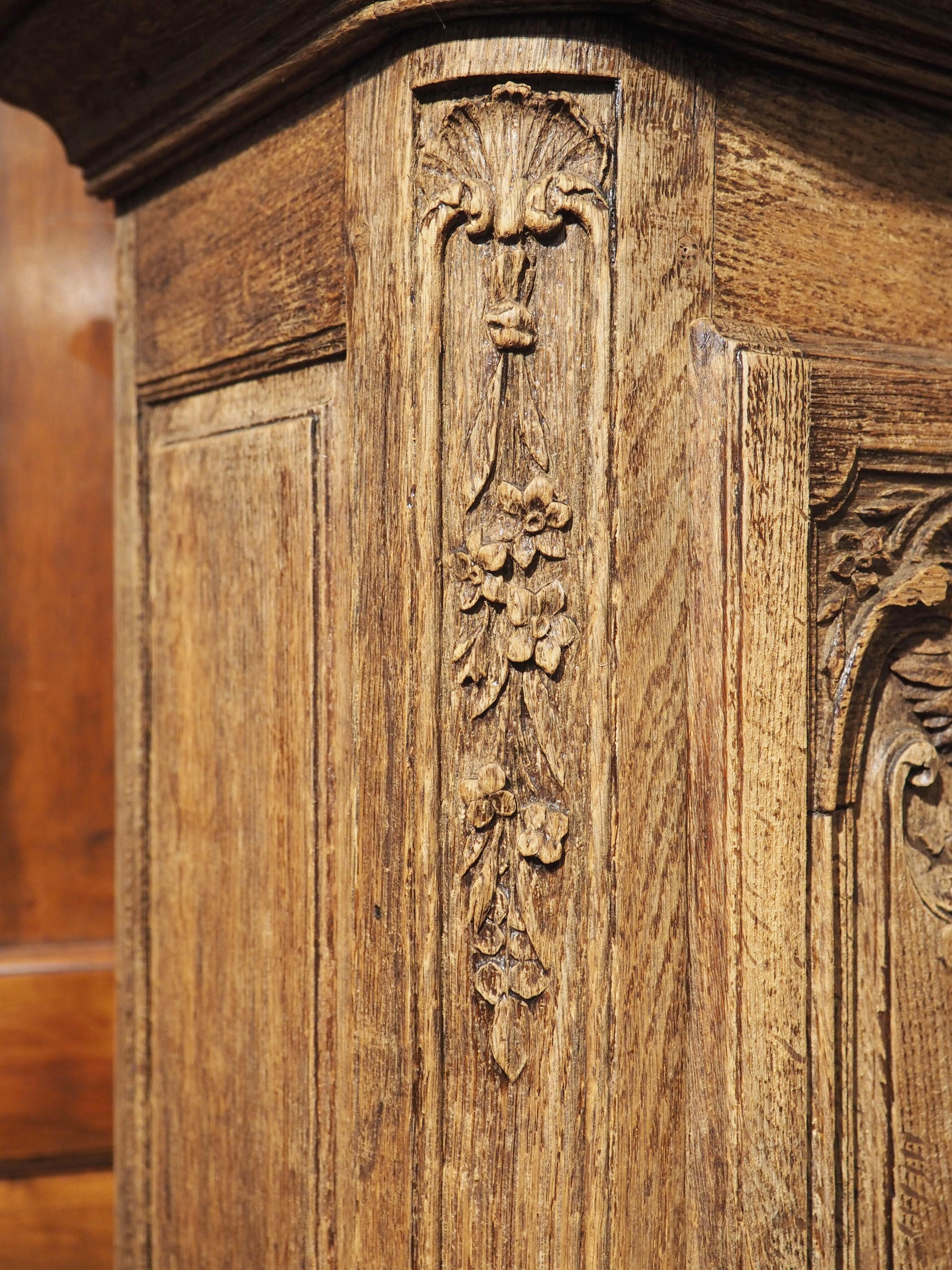 Bleached Oak Horloge De Parquet Clock Case from Liege, Belgium, circa 1870 1