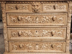 Circa 1870 Bleached Walnut Renaissance Style Commode from Florence, Italy