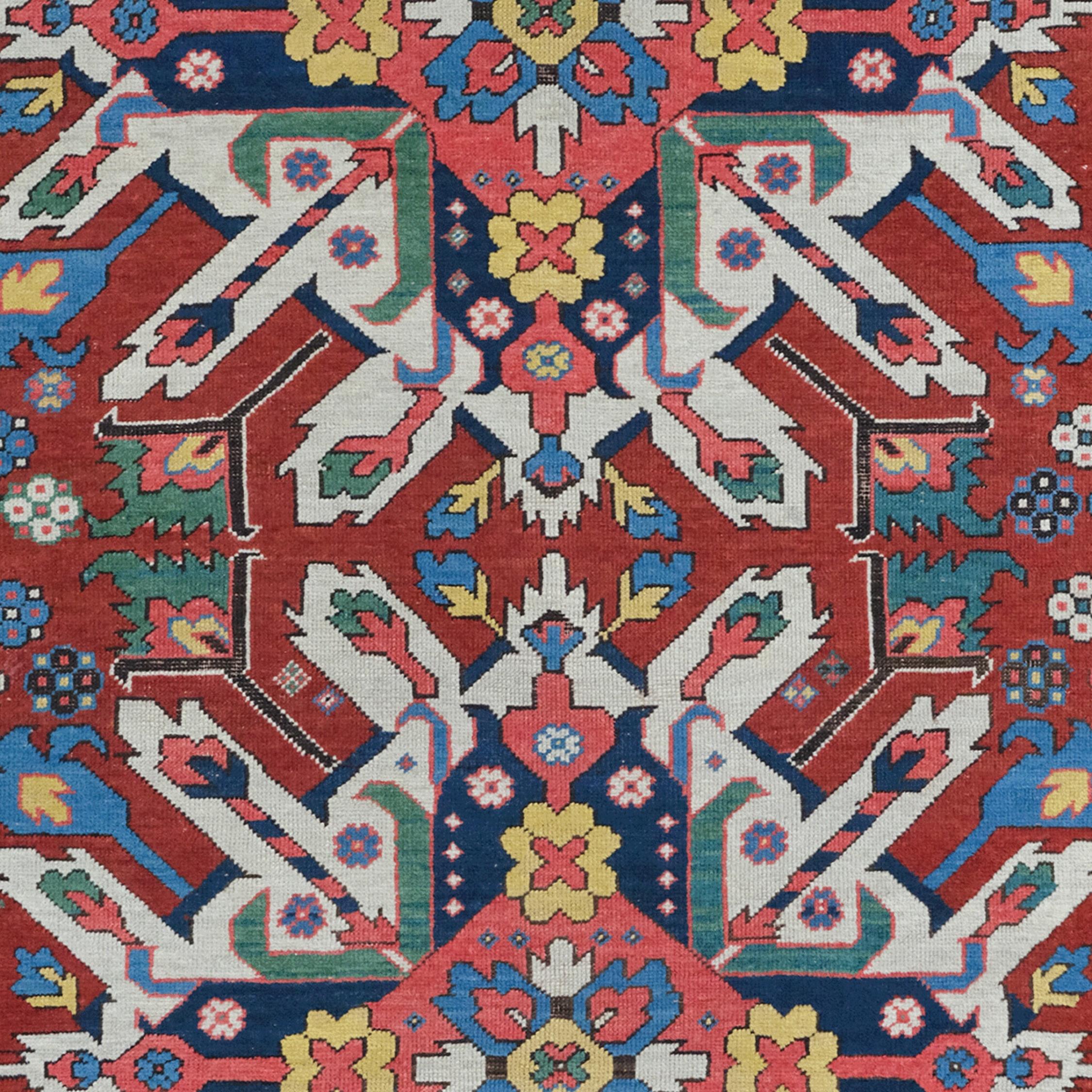 Caucasien Tapis Aigle du Caucase Circa 1870 - Tapis ancien du Caucase, Tapis de laine en vente