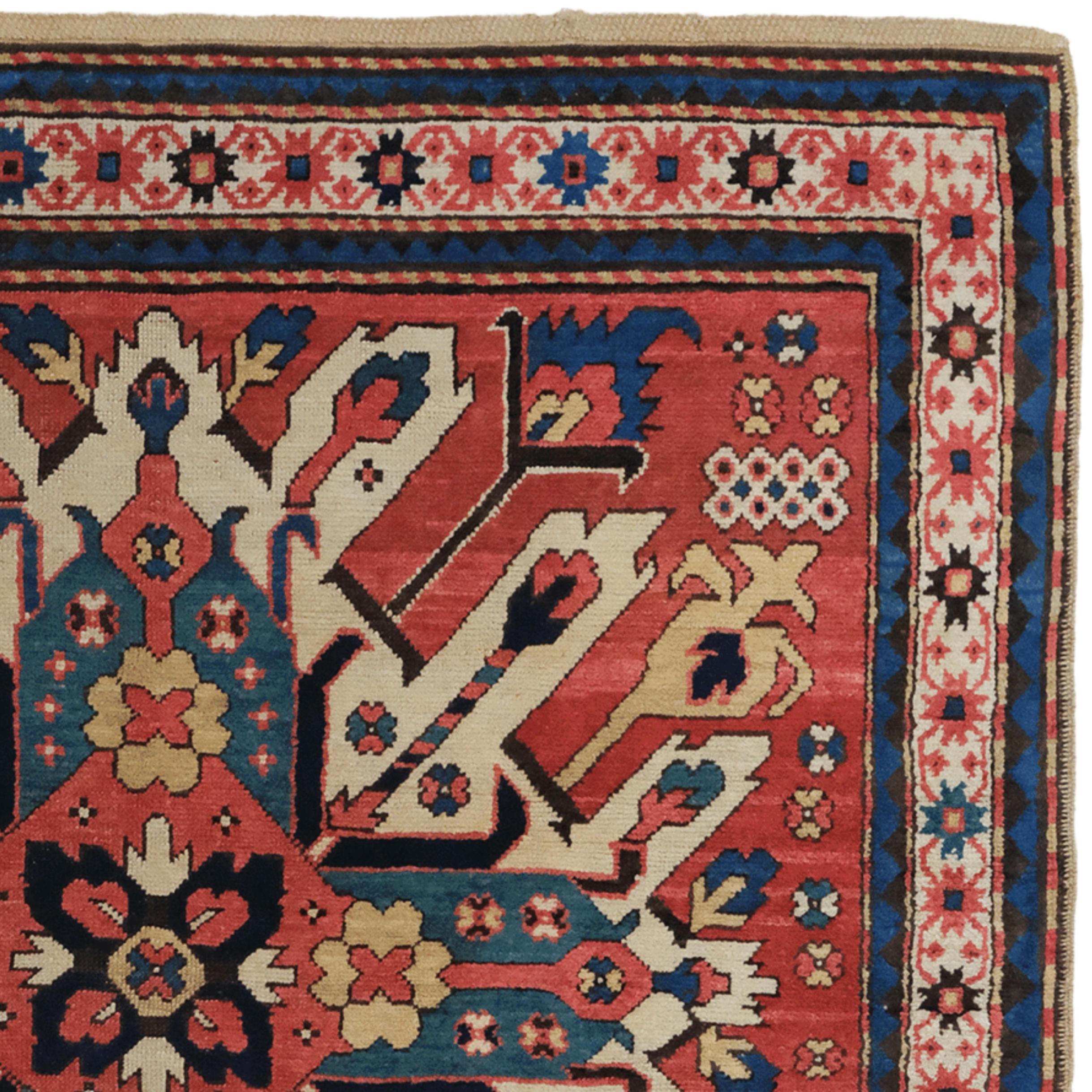 Circa 1870 Caucasian Eagle Rug In Good Condition For Sale In Sultanahmet, 34