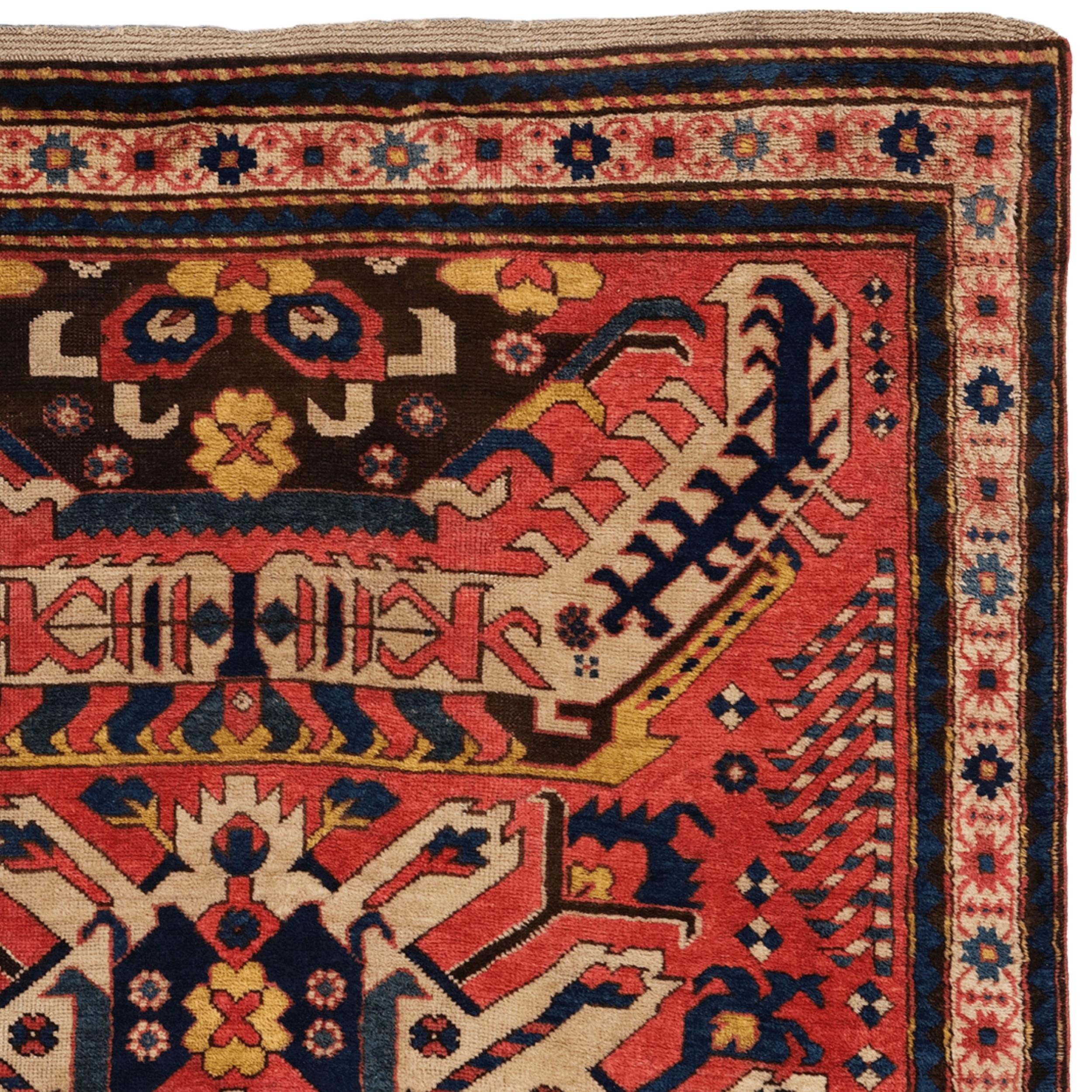 Circa 1870 Caucasian Eagle Rug In Good Condition For Sale In Sultanahmet, 34