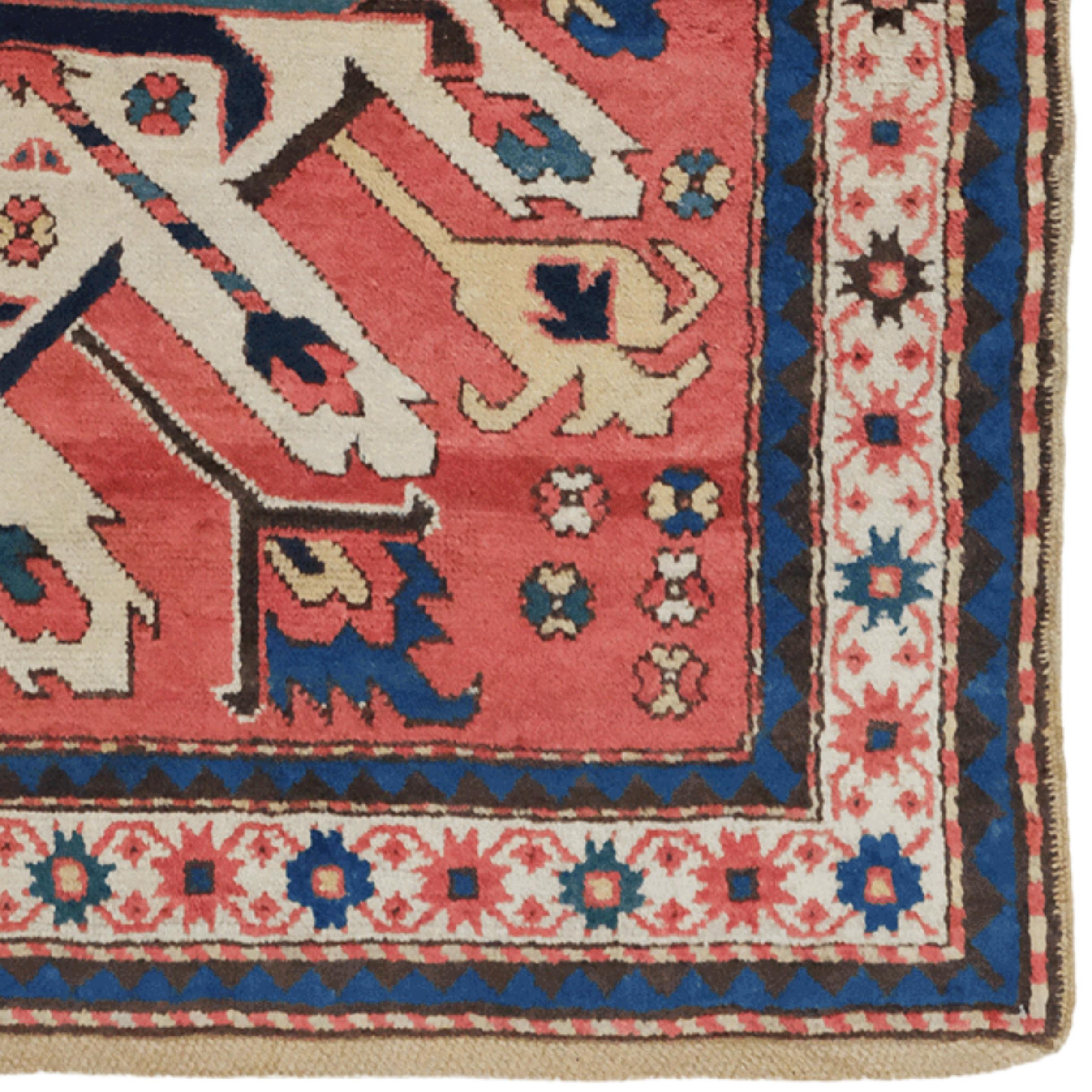 19th Century Circa 1870 Caucasian Eagle Rug For Sale