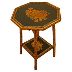 Antique English Bamboo Side Table, circa 1870