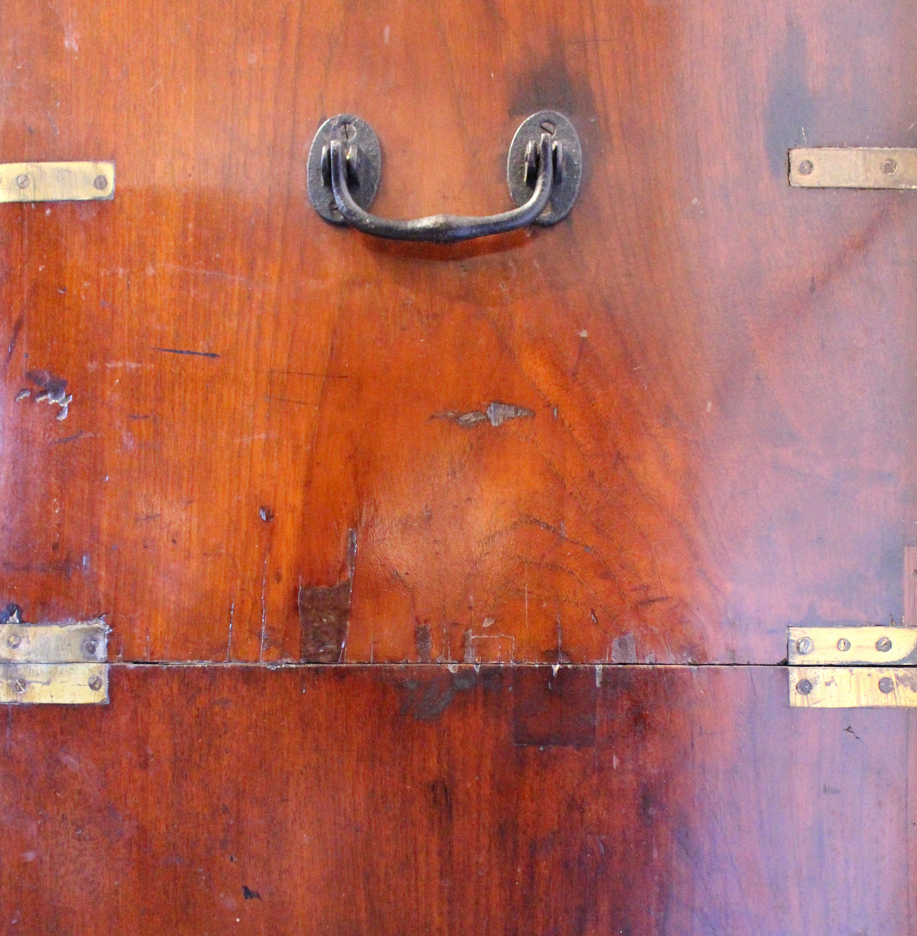 Circa 1860 English Campaign Chest of Drawers For Sale 8