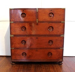 Circa 1860 English Campaign Chest of Drawers