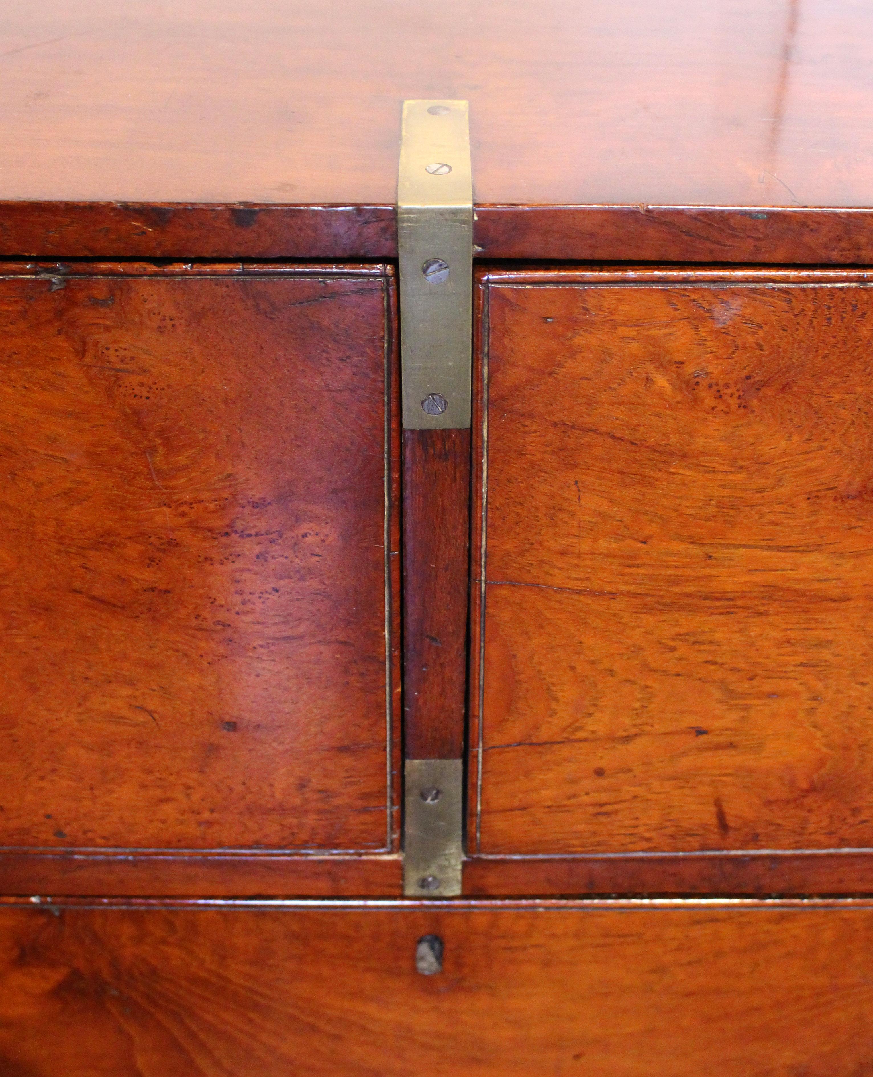 Circa 1860 English Campaign Chest of Drawers For Sale 3
