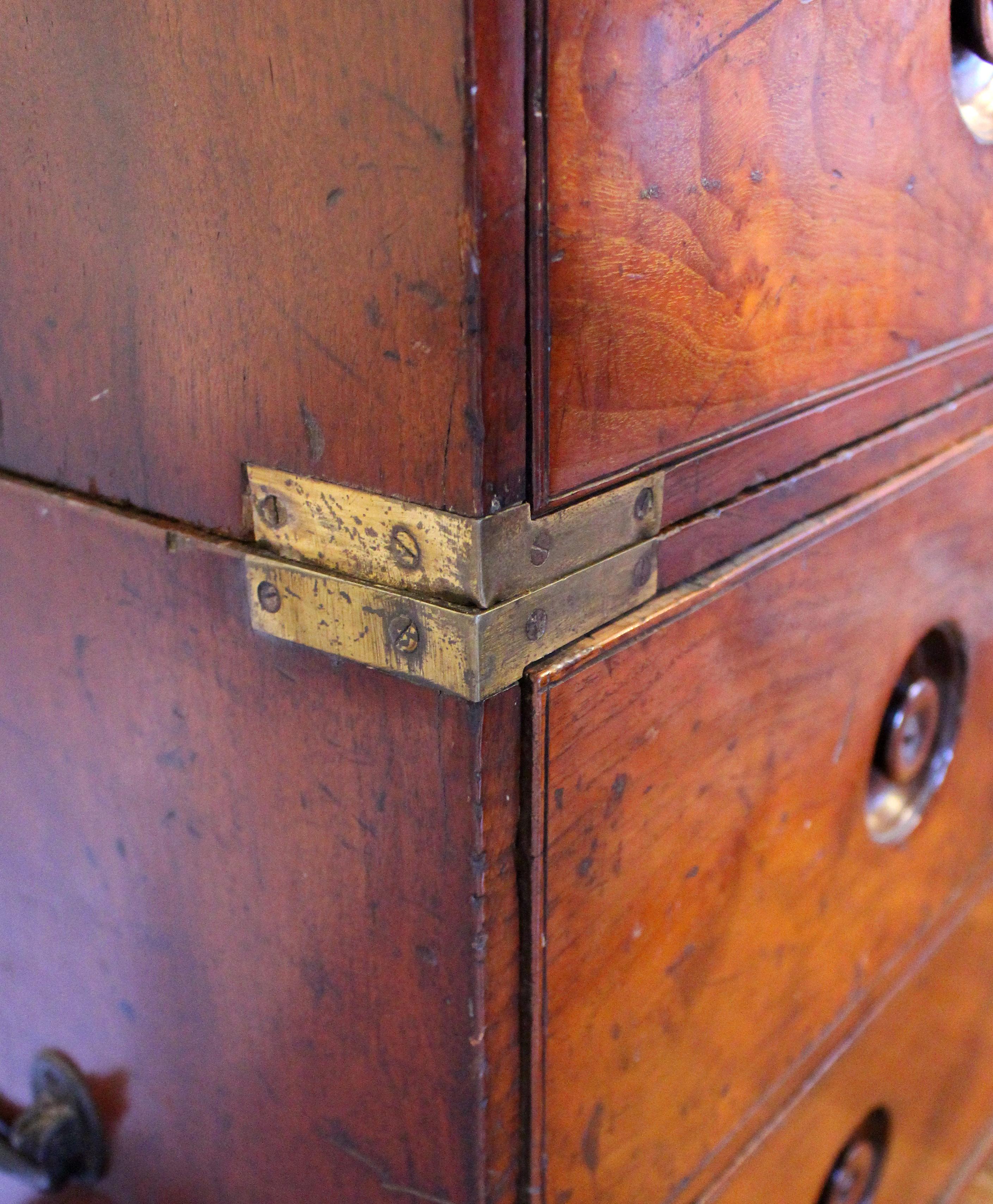 Circa 1860 English Campaign Chest of Drawers For Sale 4
