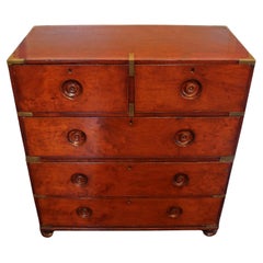 Circa 1860 English Campaign Chest of Drawers