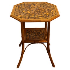 Circa 1870 English Octagonal Bamboo 2-Tier Side Table