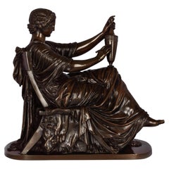 Circa 1870 "Etruscan Art" Bronze Sculpture by Victor Simyan 'French, 1826-86'