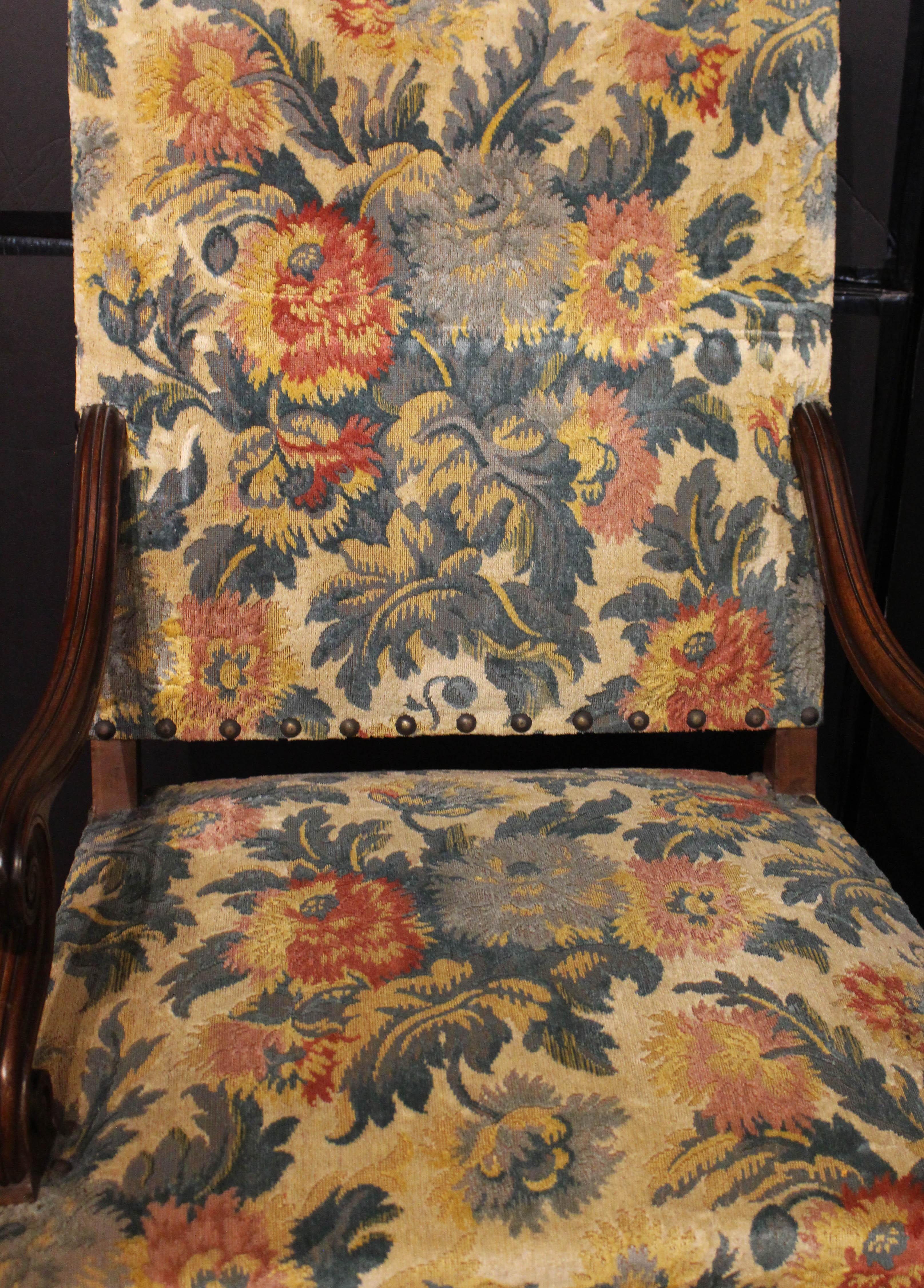 Circa 1870 French Grand Scale Regence Style Fauteuil For Sale 5
