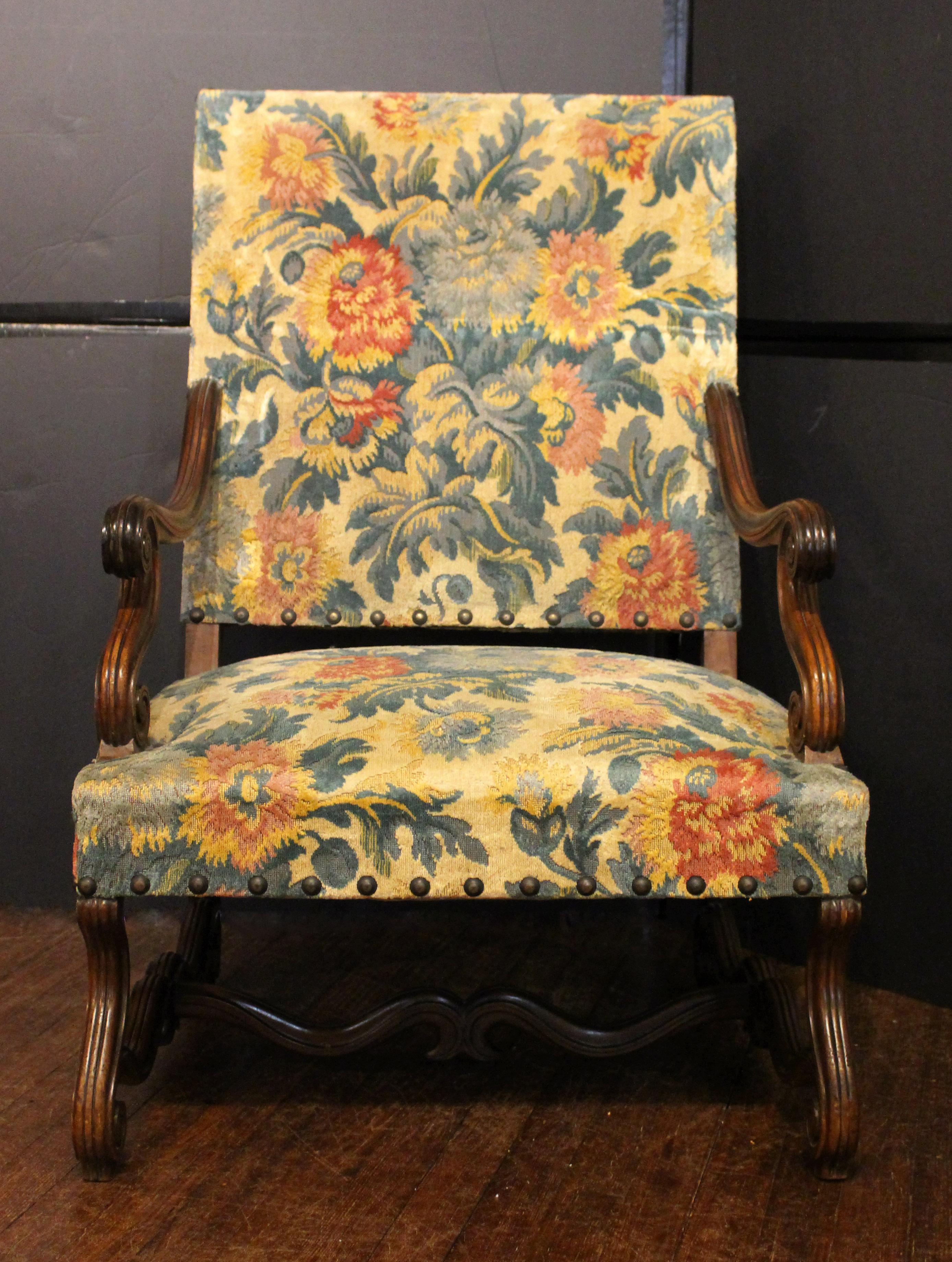 Regency Circa 1870 French Grand Scale Regence Style Fauteuil For Sale