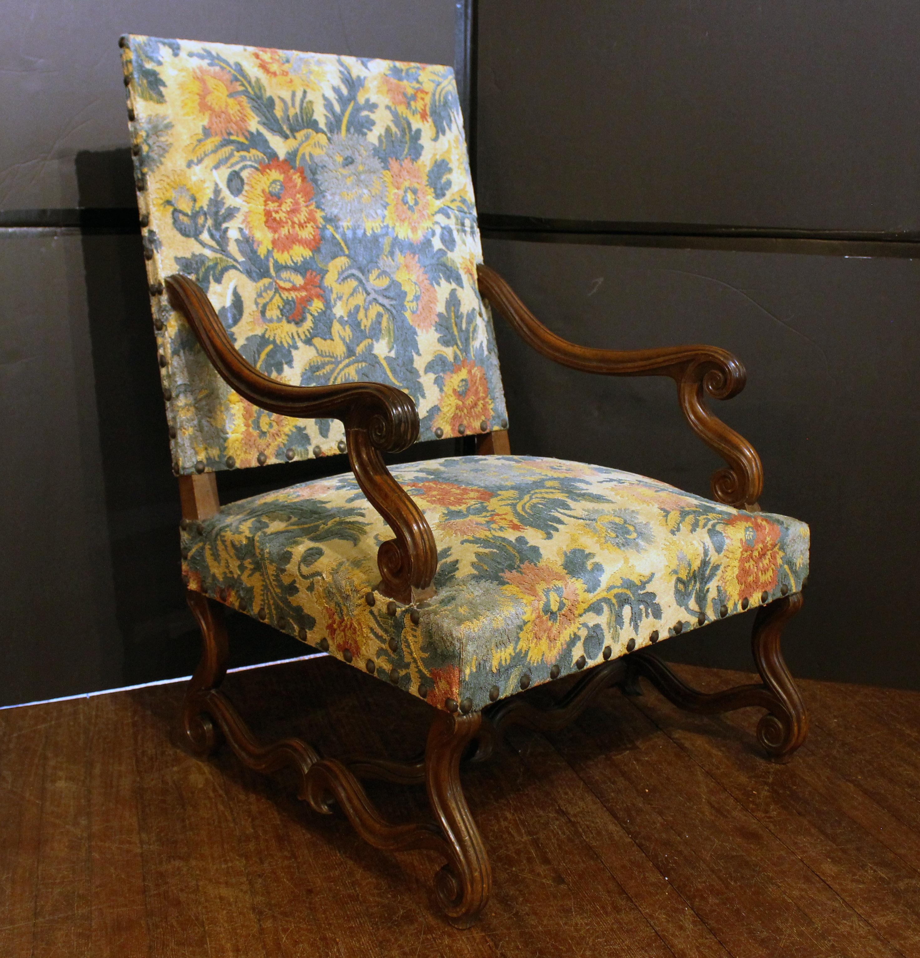 Circa 1870 French Grand Scale Regence Style Fauteuil In Good Condition For Sale In Chapel Hill, NC