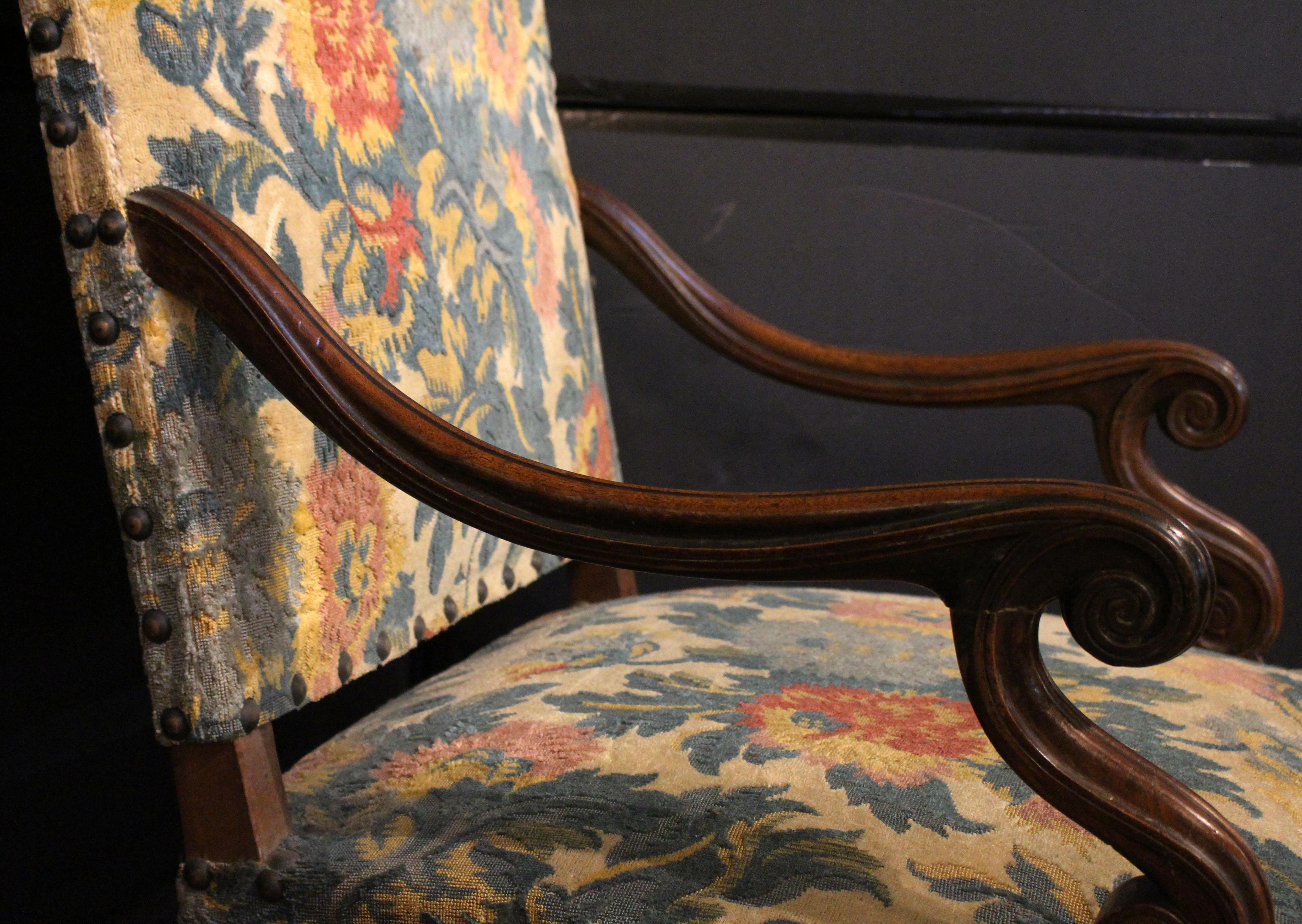 Circa 1870 French Grand Scale Regence Style Fauteuil For Sale 2
