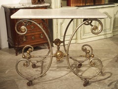 French Iron and Brass Butchers Display Table with Marble Top, circa 1870