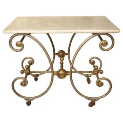French Iron and Brass Butchers Display Table with Marble Top, circa 1870
