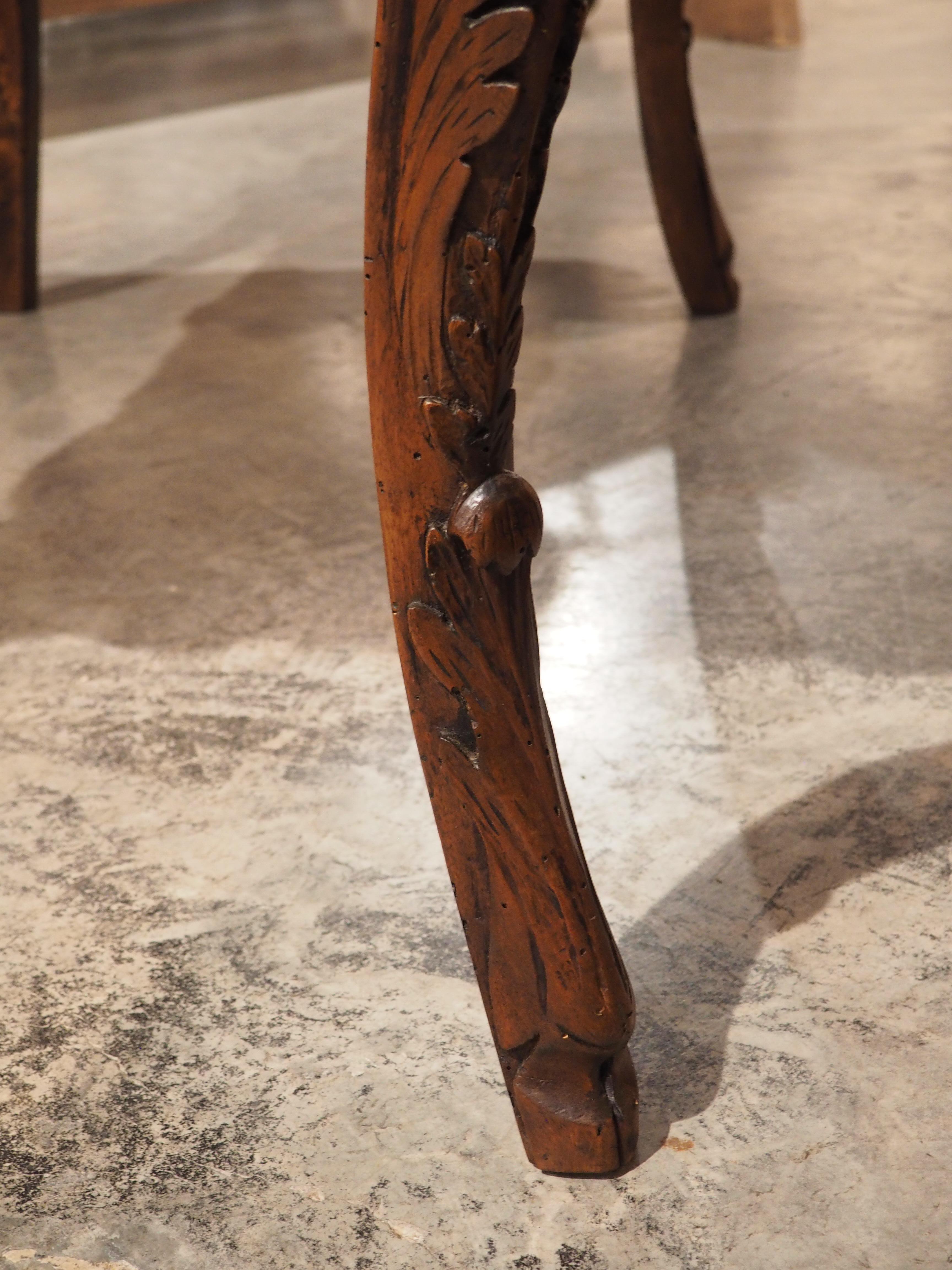 Circa 1870 French Walnut Wood Center Table with Rams' Heads and Fleur De Lys For Sale 9