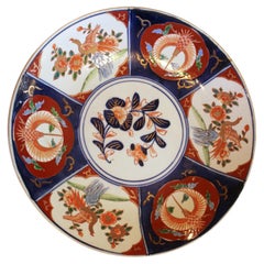 Antique Circa 1870 Imari Chop Plate Featuring Phoenix Birds