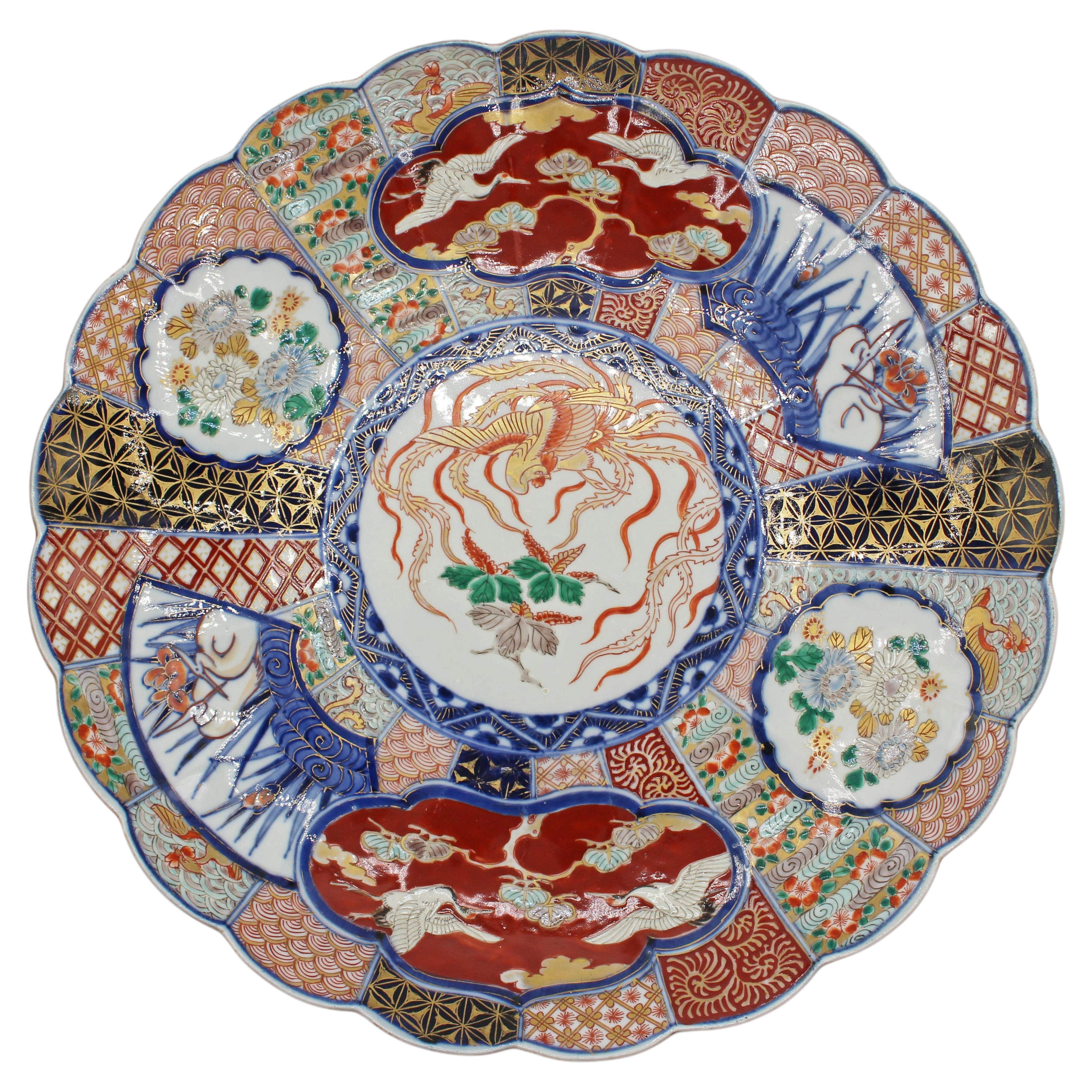Circa 1870 Japanese Large Scalloped Imari Charger