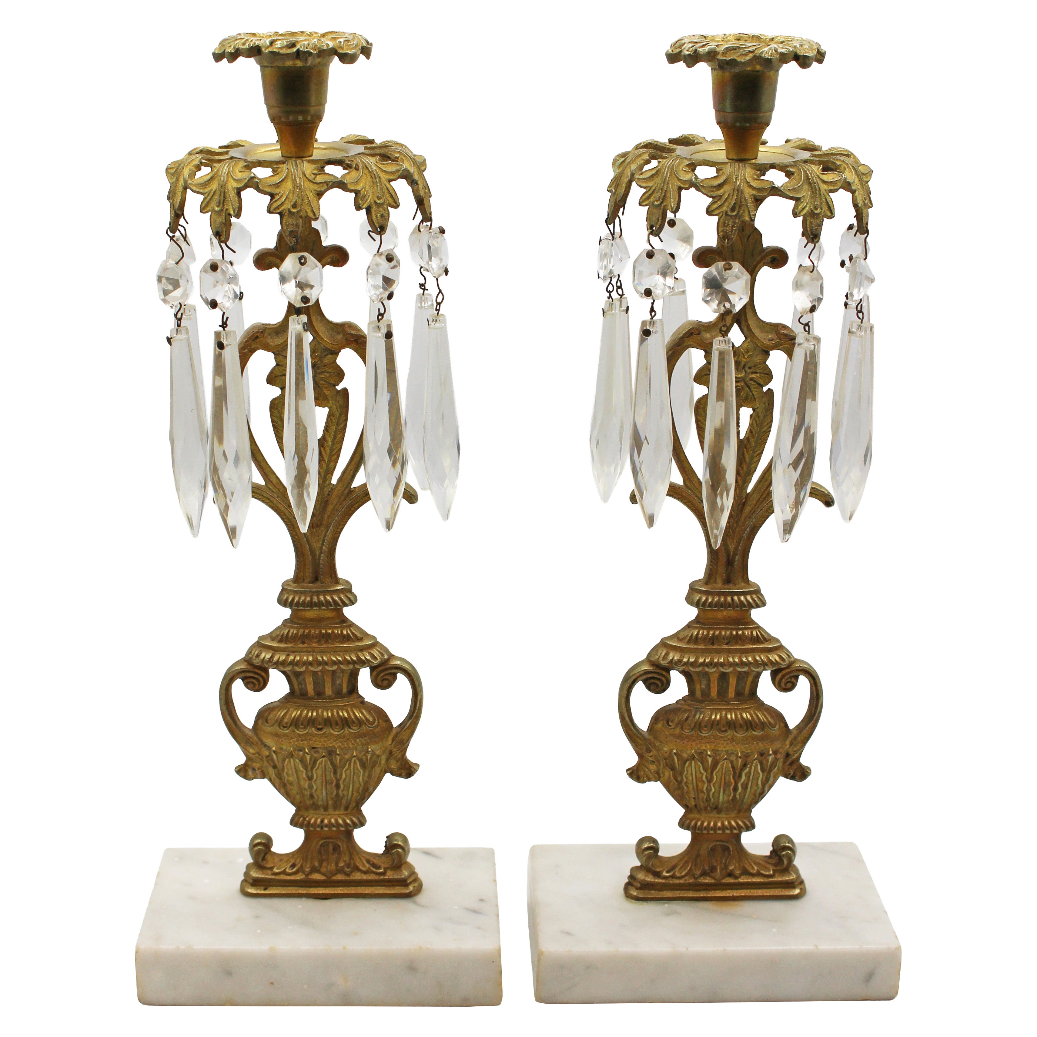 Circa 1870 Likely English Pair of Neoclassical Urn Form Girondoles