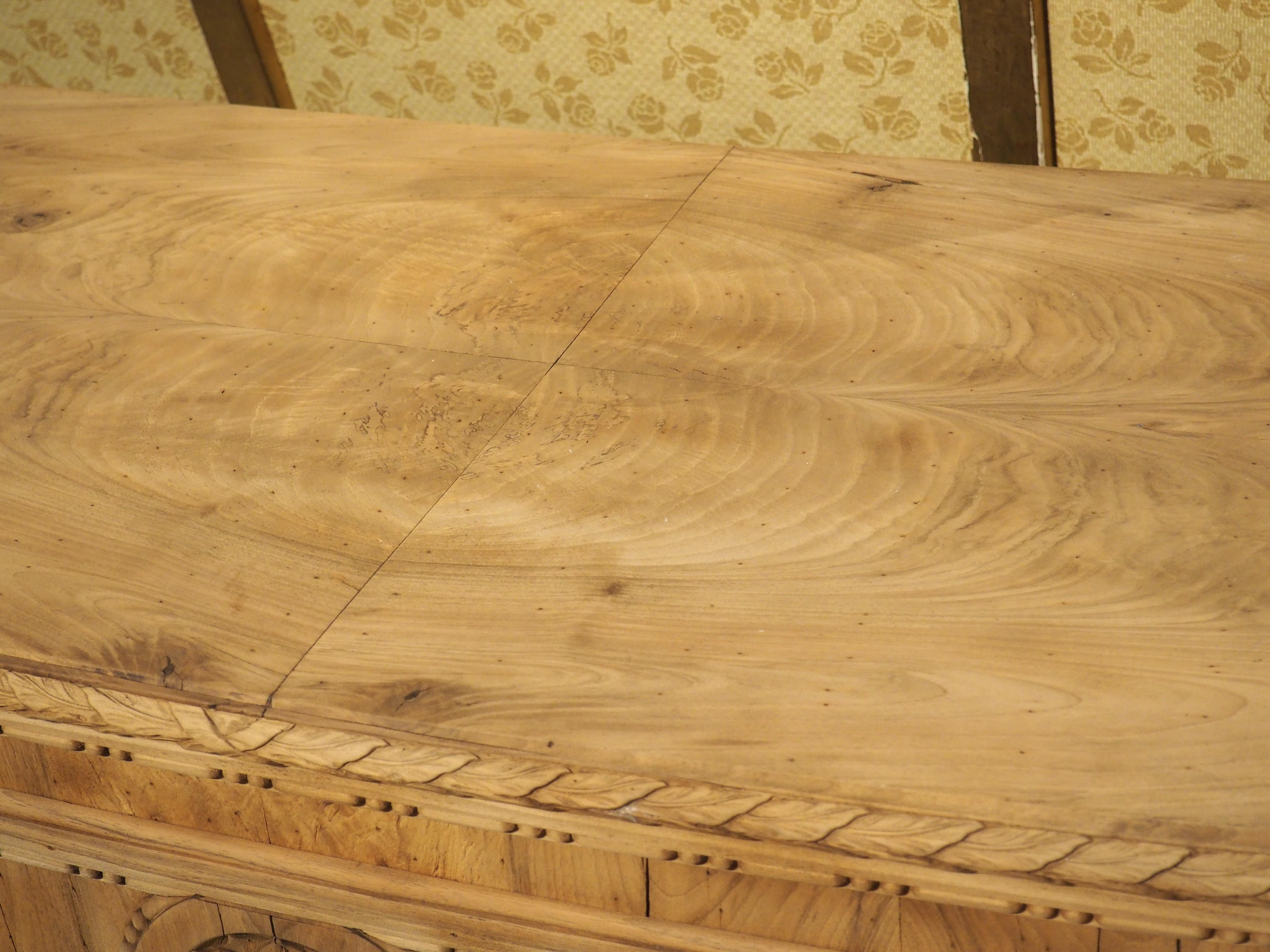 Circa 1870 Louis XVI Style Bleached Walnut Drapery Swag Commode from Italy 5