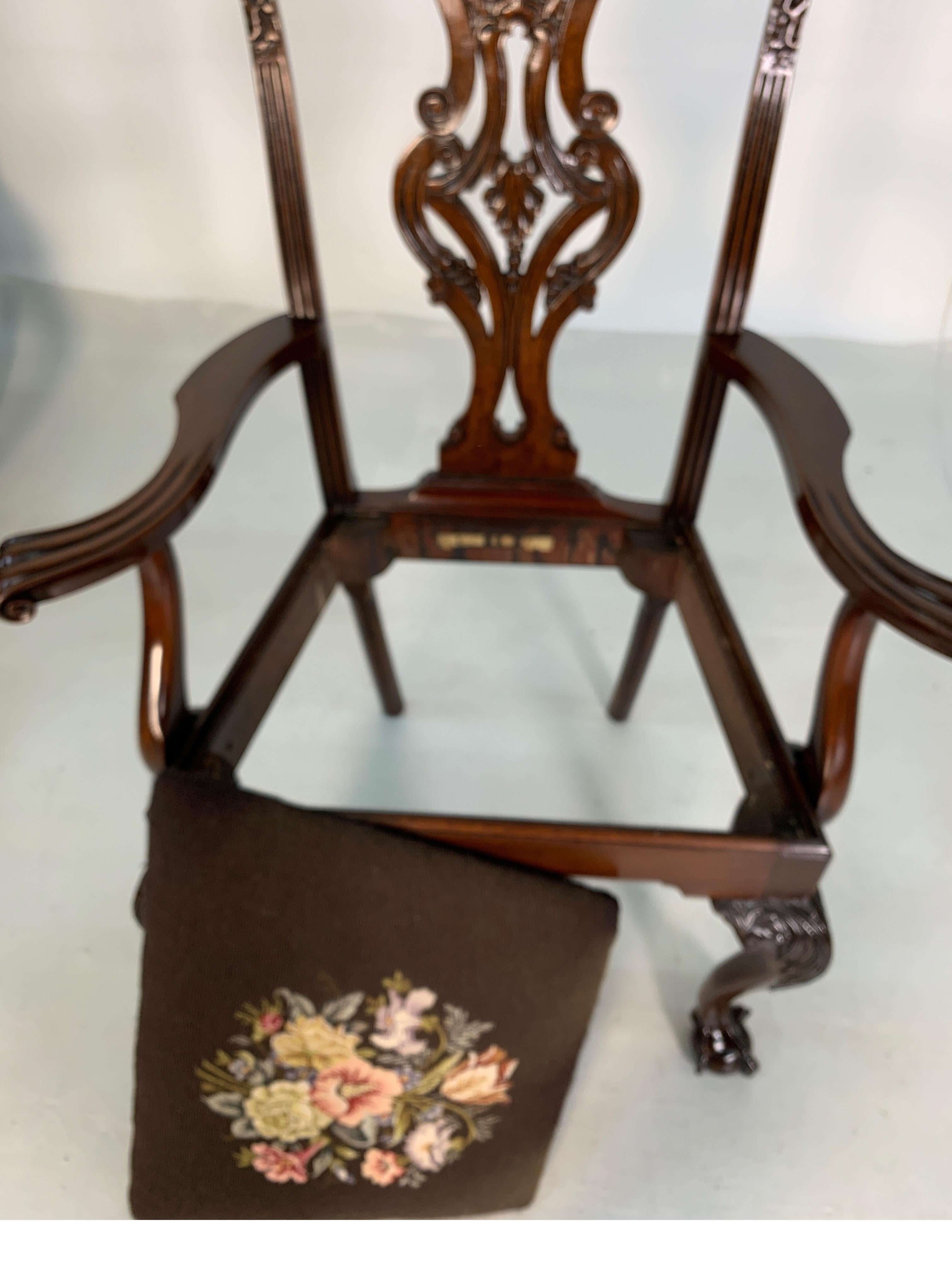 Set of Ten Beautifully Hand Carved Mahogany Chippendale Style Chairs, circa 1870 4
