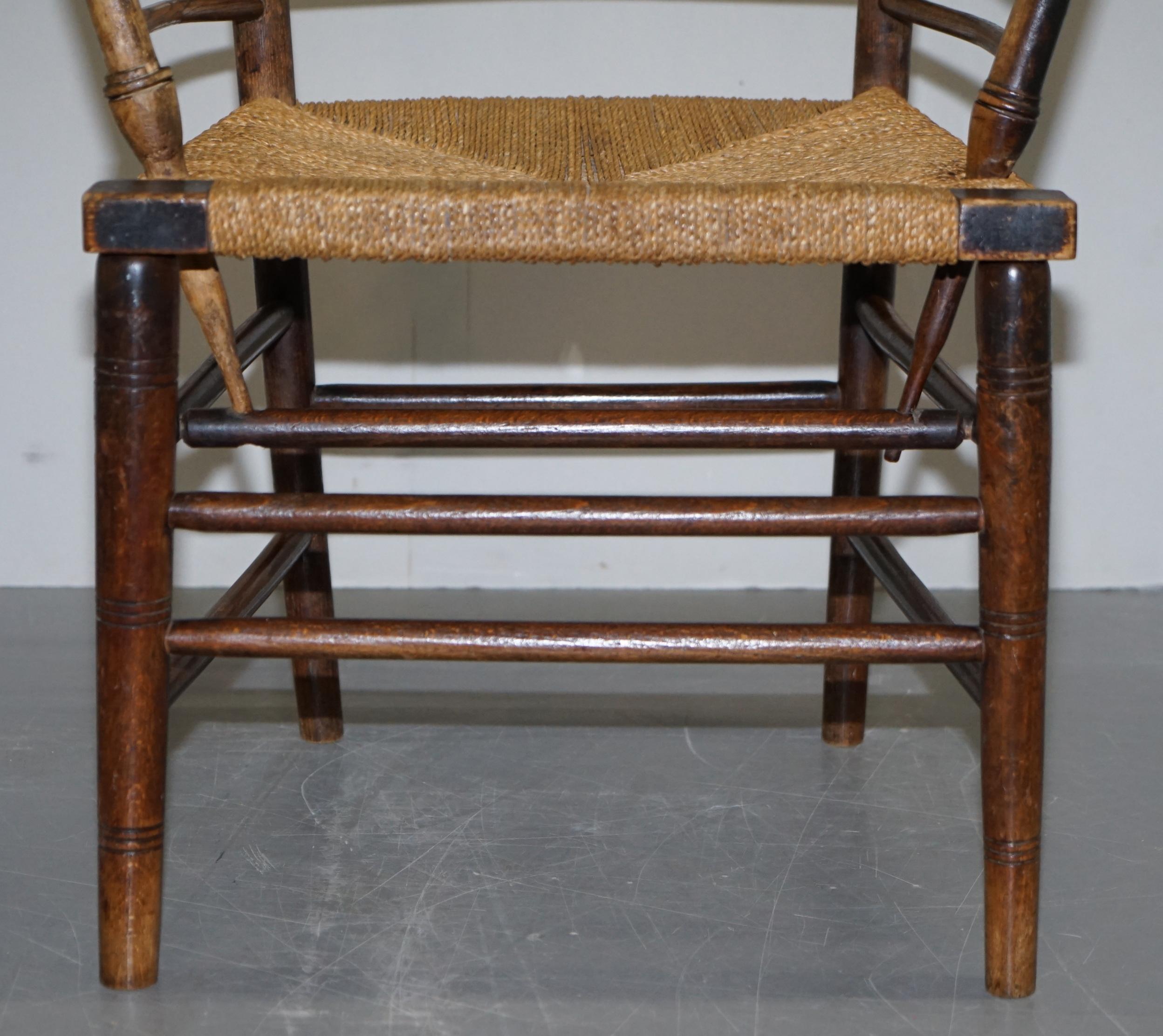 William Morris Sussex Armchair as Seen in the V&A Original Rush Seat, circa 1870 4