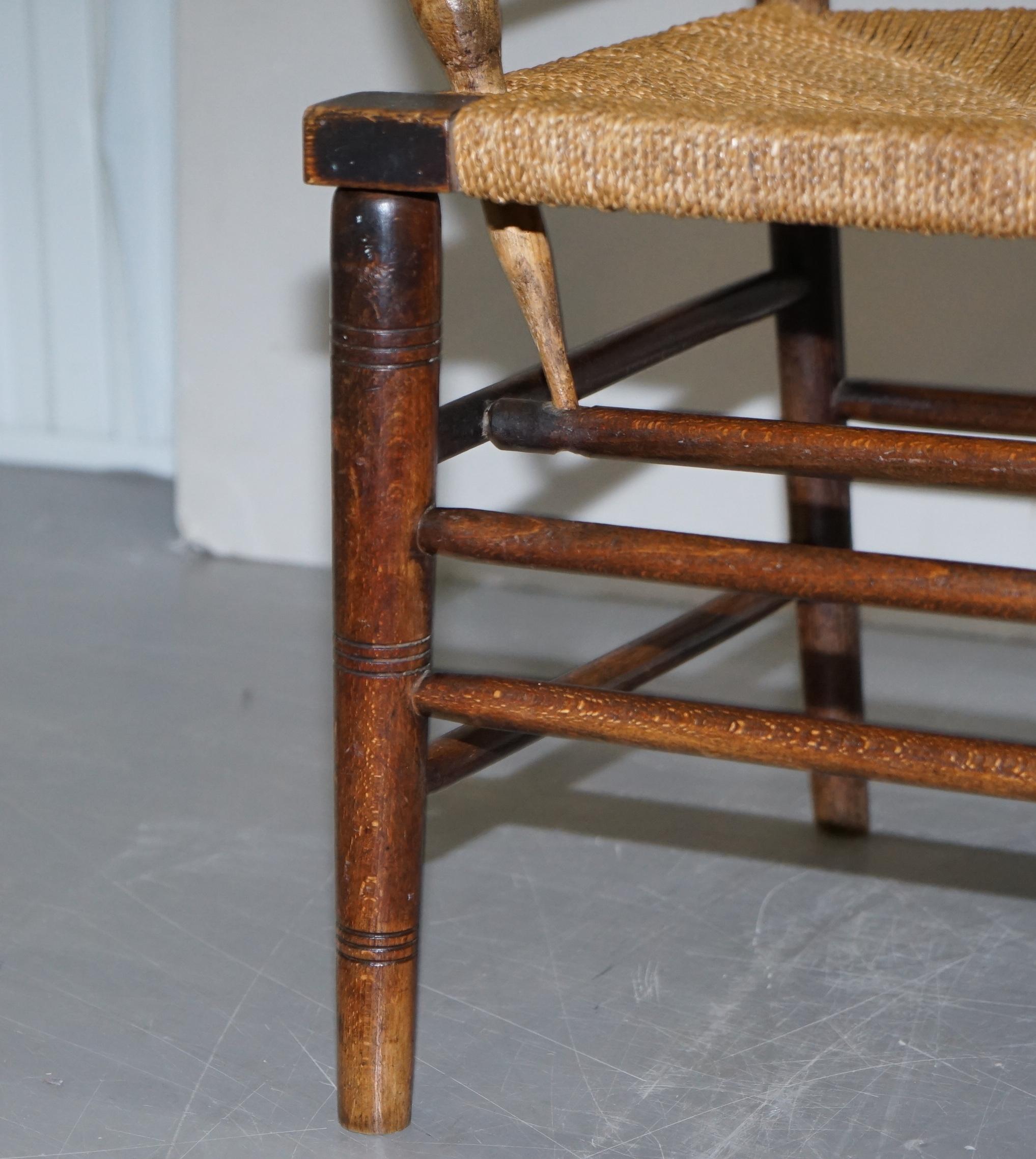 William Morris Sussex Armchair as Seen in the V&A Original Rush Seat, circa 1870 5