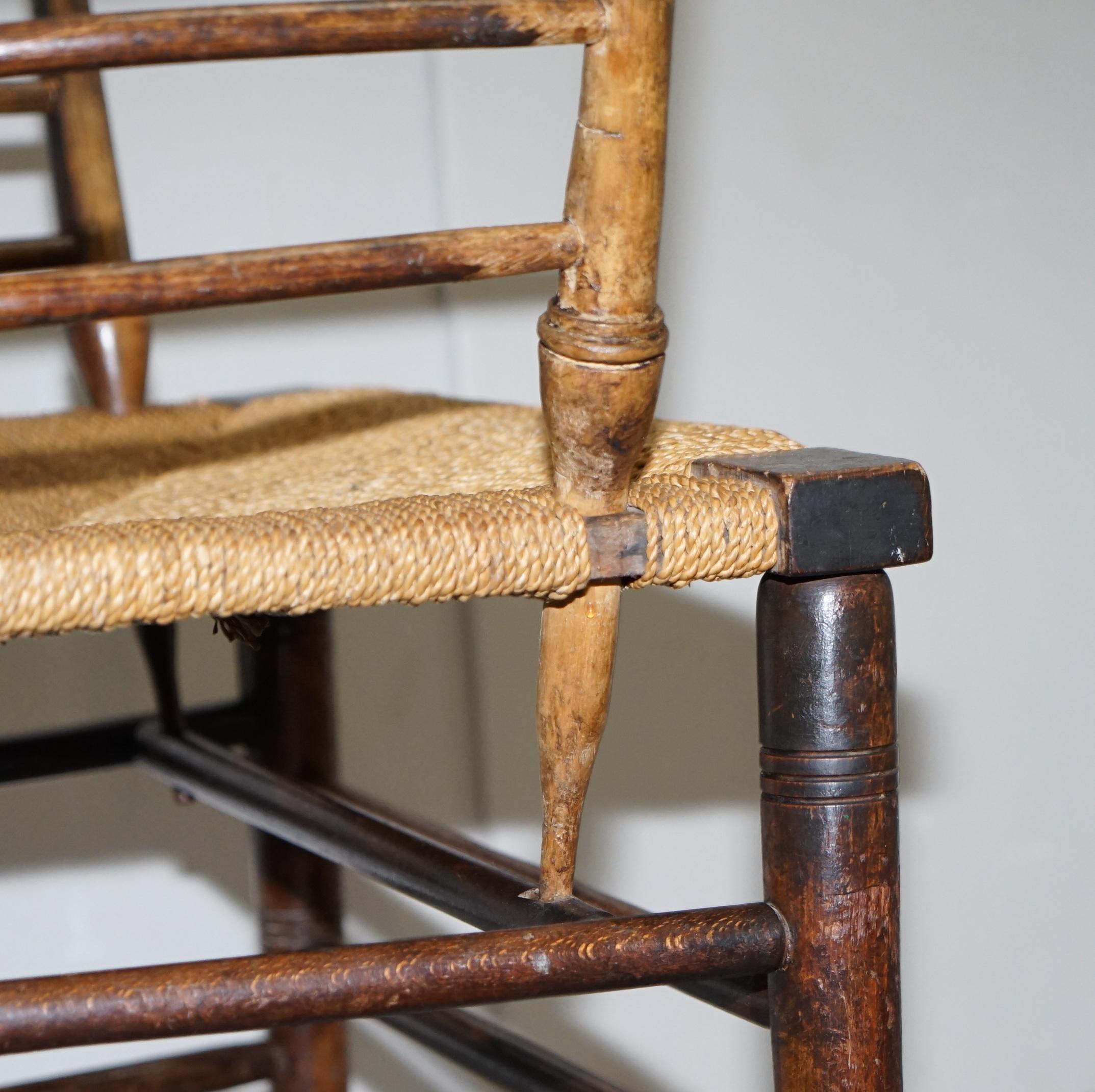 William Morris Sussex Armchair as Seen in the V&A Original Rush Seat, circa 1870 8
