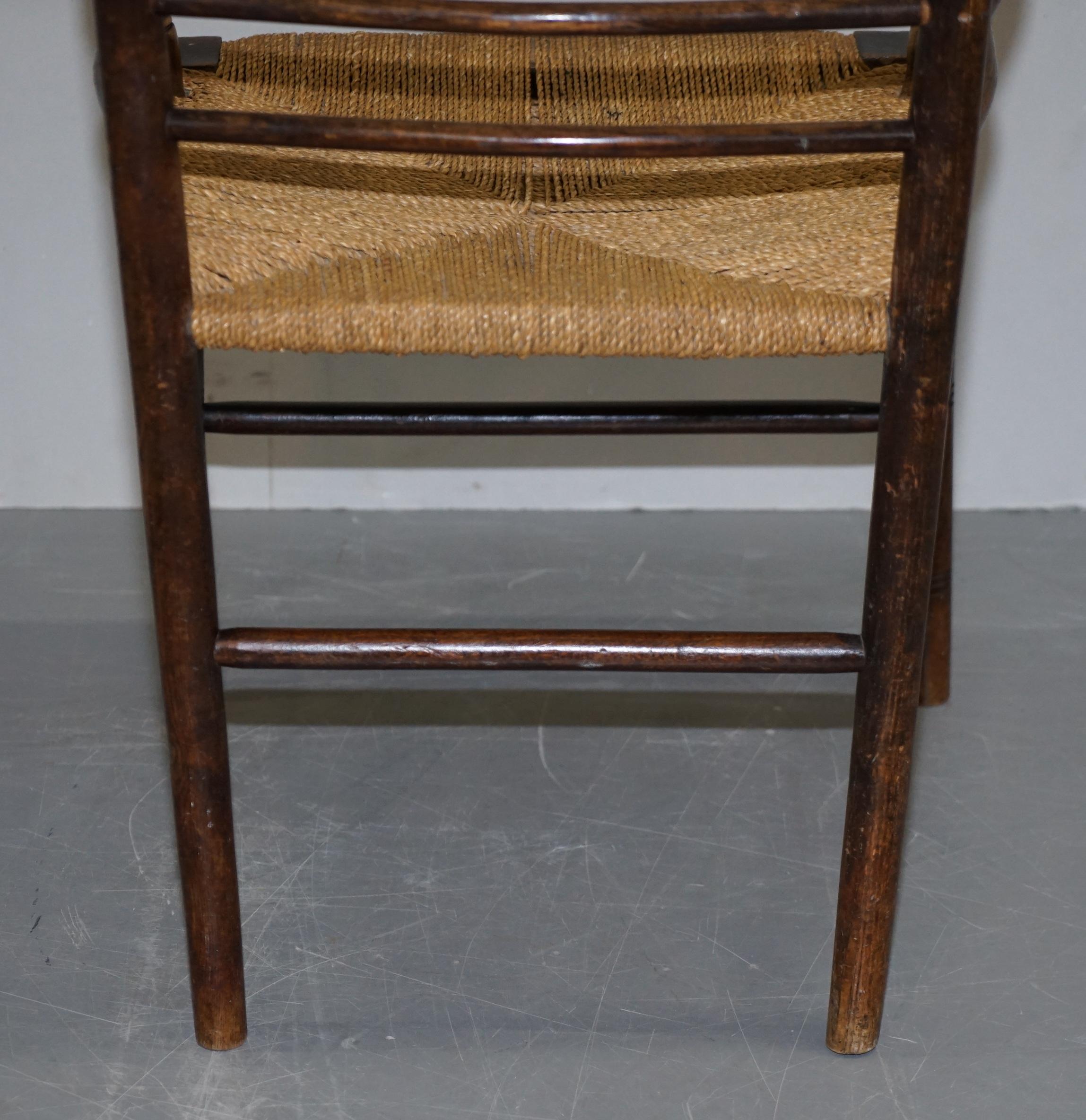William Morris Sussex Armchair as Seen in the V&A Original Rush Seat, circa 1870 11