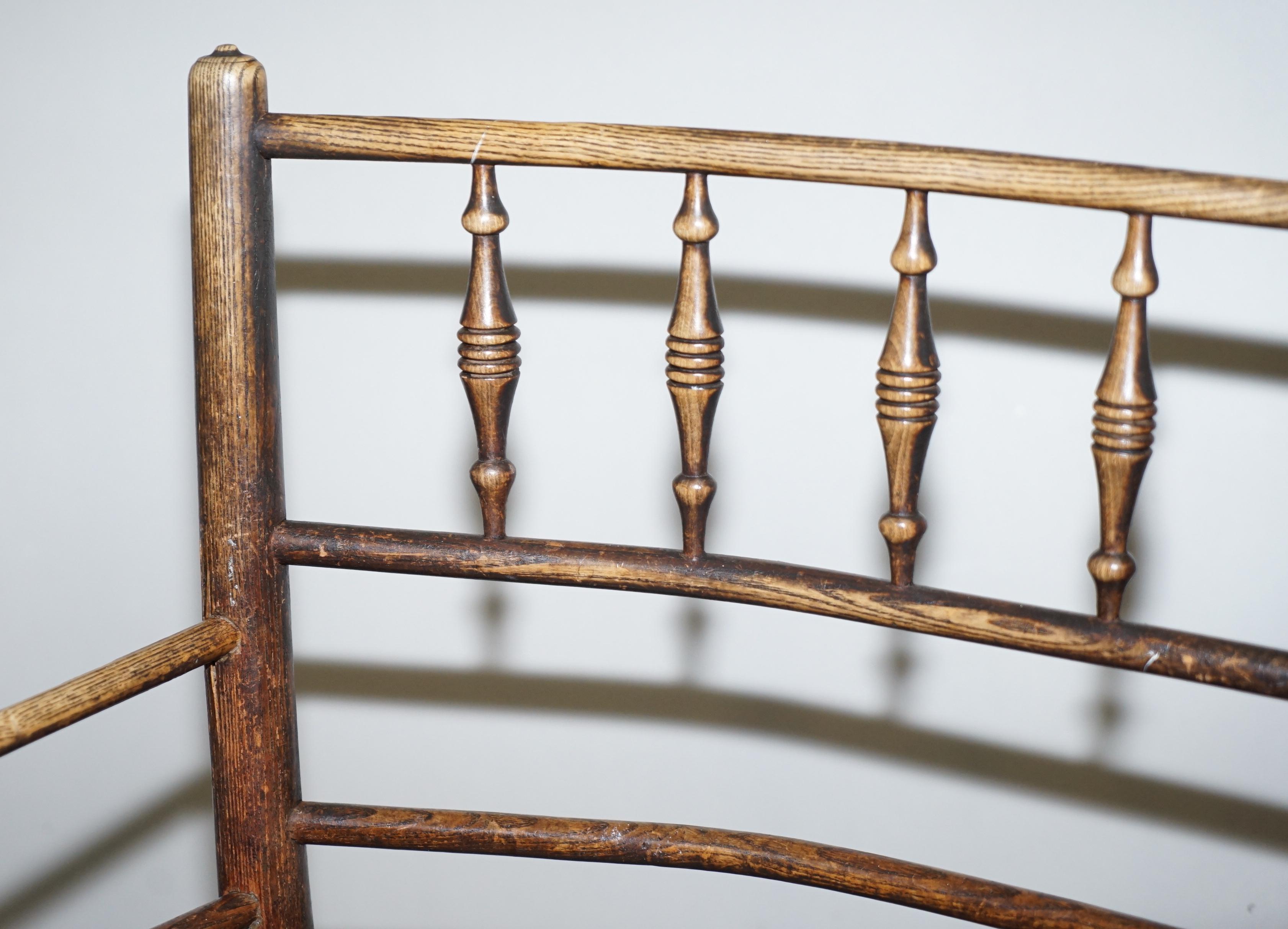 Ebonized William Morris Sussex Armchair as Seen in the V&A Original Rush Seat, circa 1870