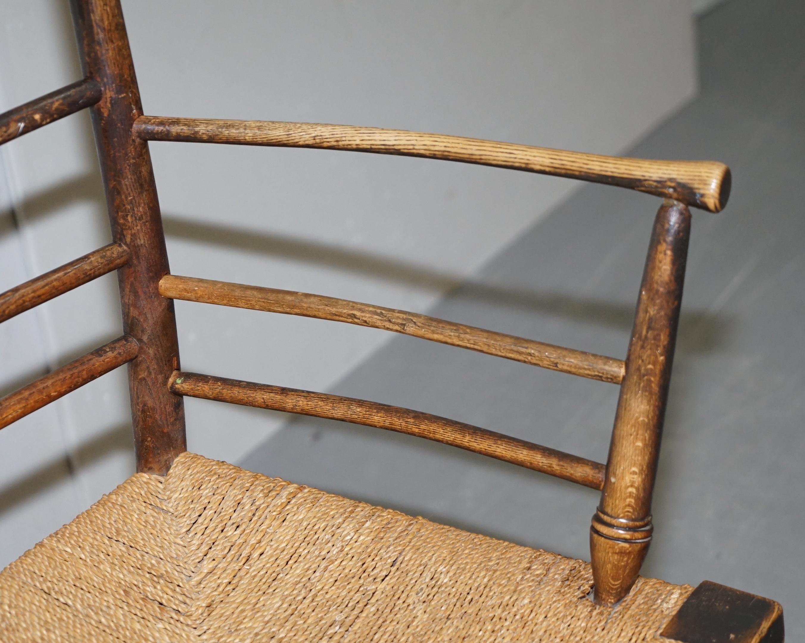 William Morris Sussex Armchair as Seen in the V&A Original Rush Seat, circa 1870 1