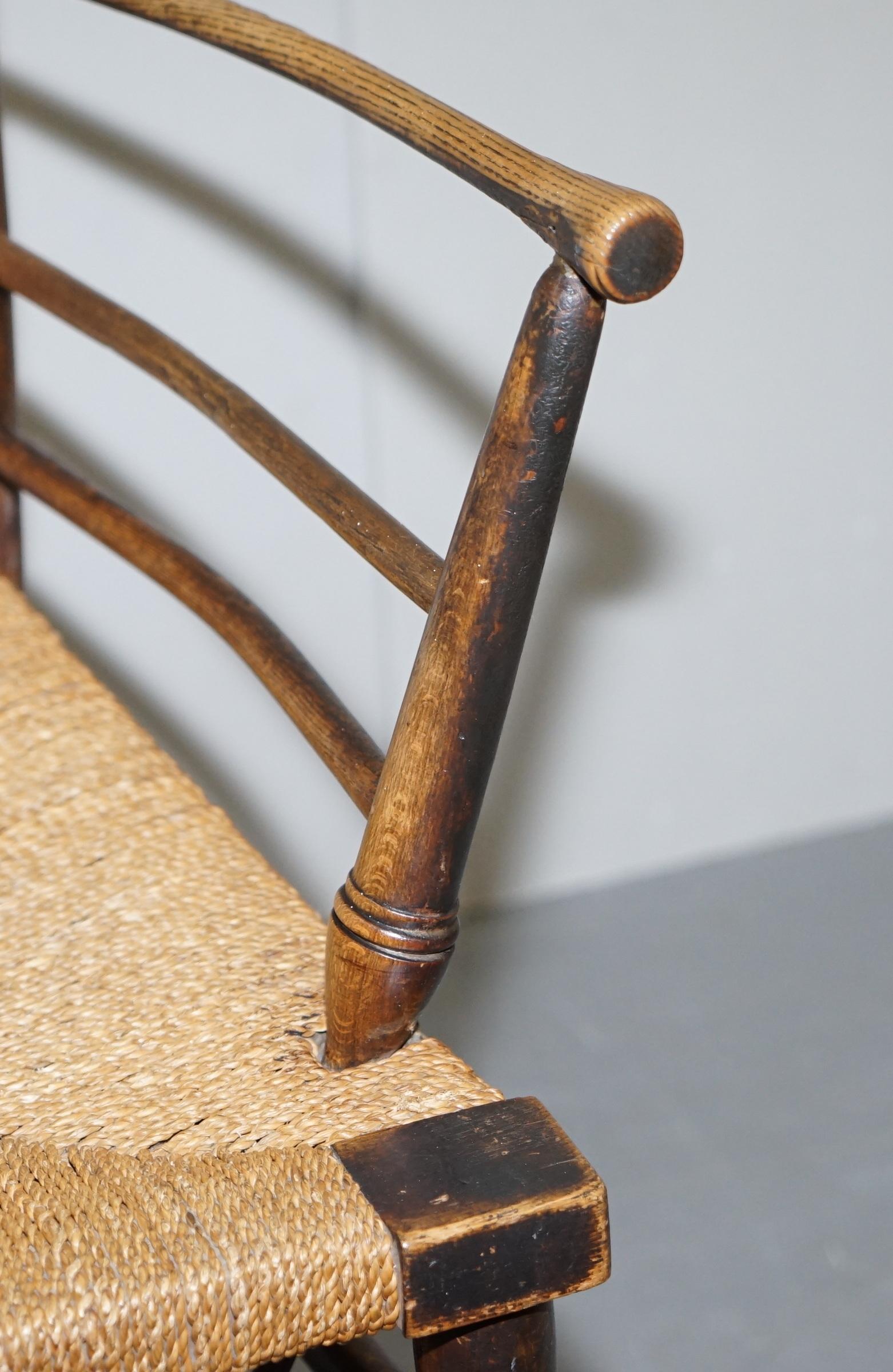 William Morris Sussex Armchair as Seen in the V&A Original Rush Seat, circa 1870 2