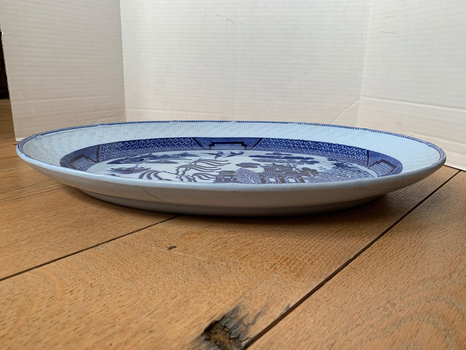 Blue Willow Porcelain Charger by T.C. Brown-Westhead Moore & Co., circa 1870s For Sale 1