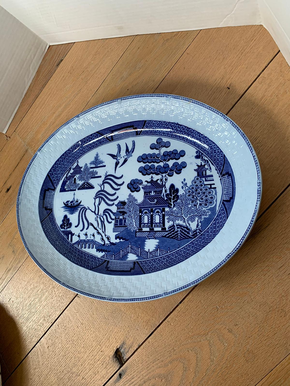 Blue Willow Porcelain Charger by T.C. Brown-Westhead Moore & Co., circa 1870s For Sale 2
