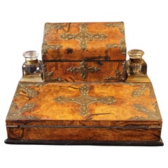 Circa 1870s English Gothic Revival Writing Slope Desk Box