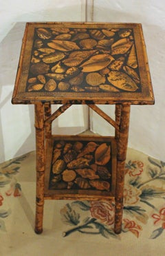 Circa 1870s English Square Two-Tier Bamboo Side Table