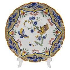 Circa 1870s French Faience Scalloped Edge Plate