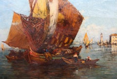 Circa 1870s "S. Georgio Maggiore & the Dogano" Oil Painting by Jane Vivian