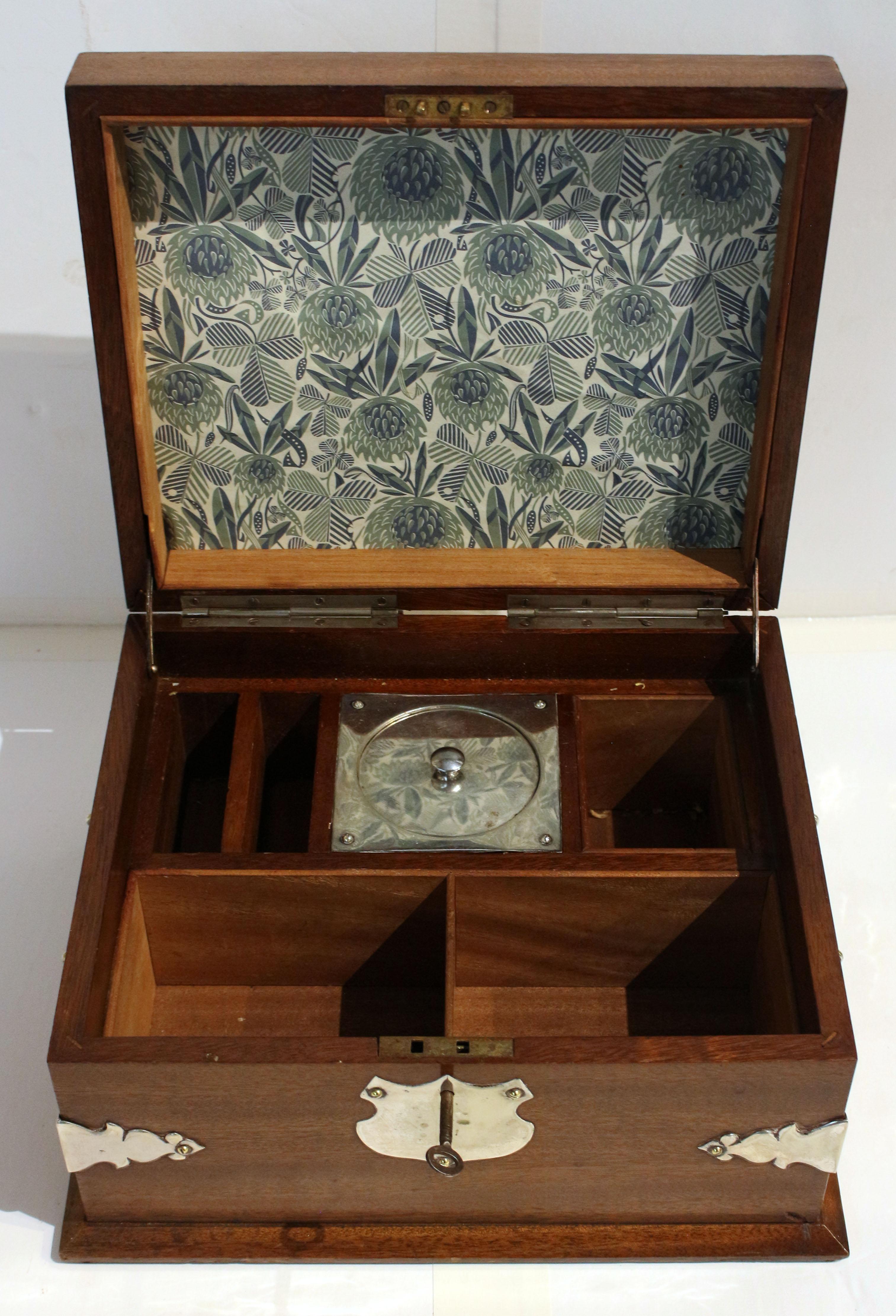 Other Circa 1870s Silverplate and Mahogany Humidor Box
