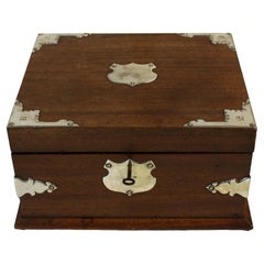 Circa 1870s Silverplate and Mahogany Humidor Box