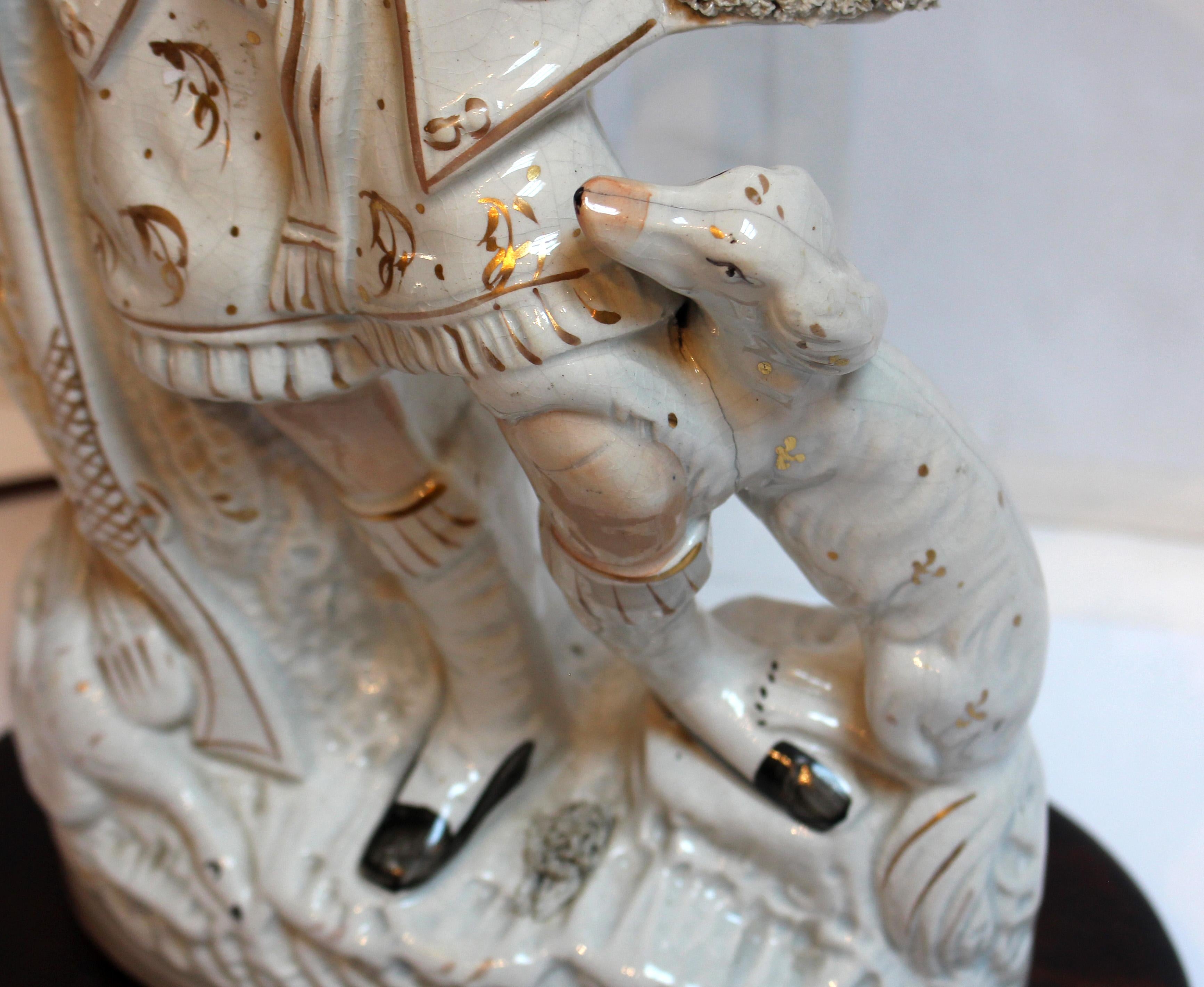 Late 19th Century Circa 1870s Staffordshire Figure Now Mounted as a Lamp For Sale