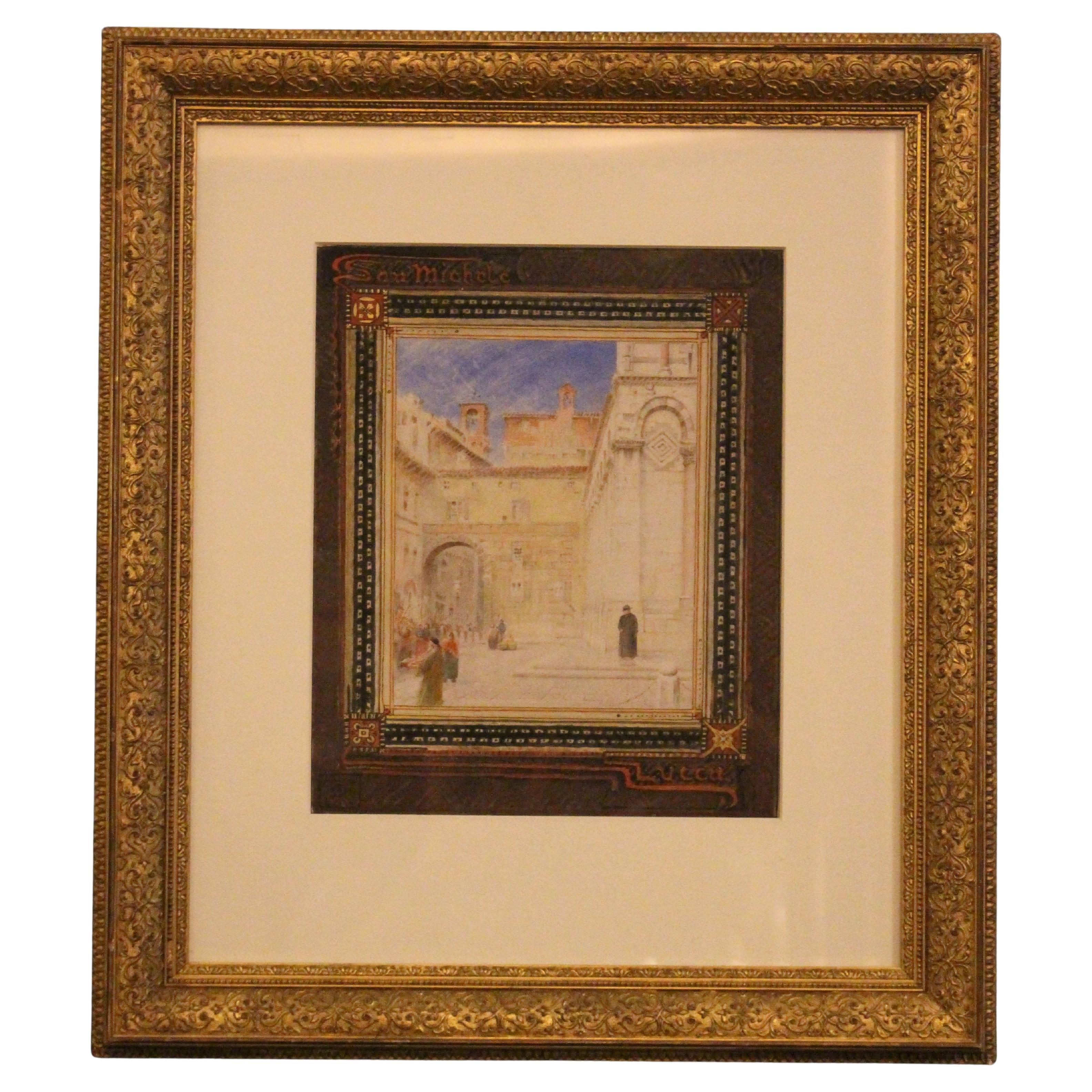 CIRCA 1872-1880 Aquarell von Albert Goodwin, "San Michele, Lucca"