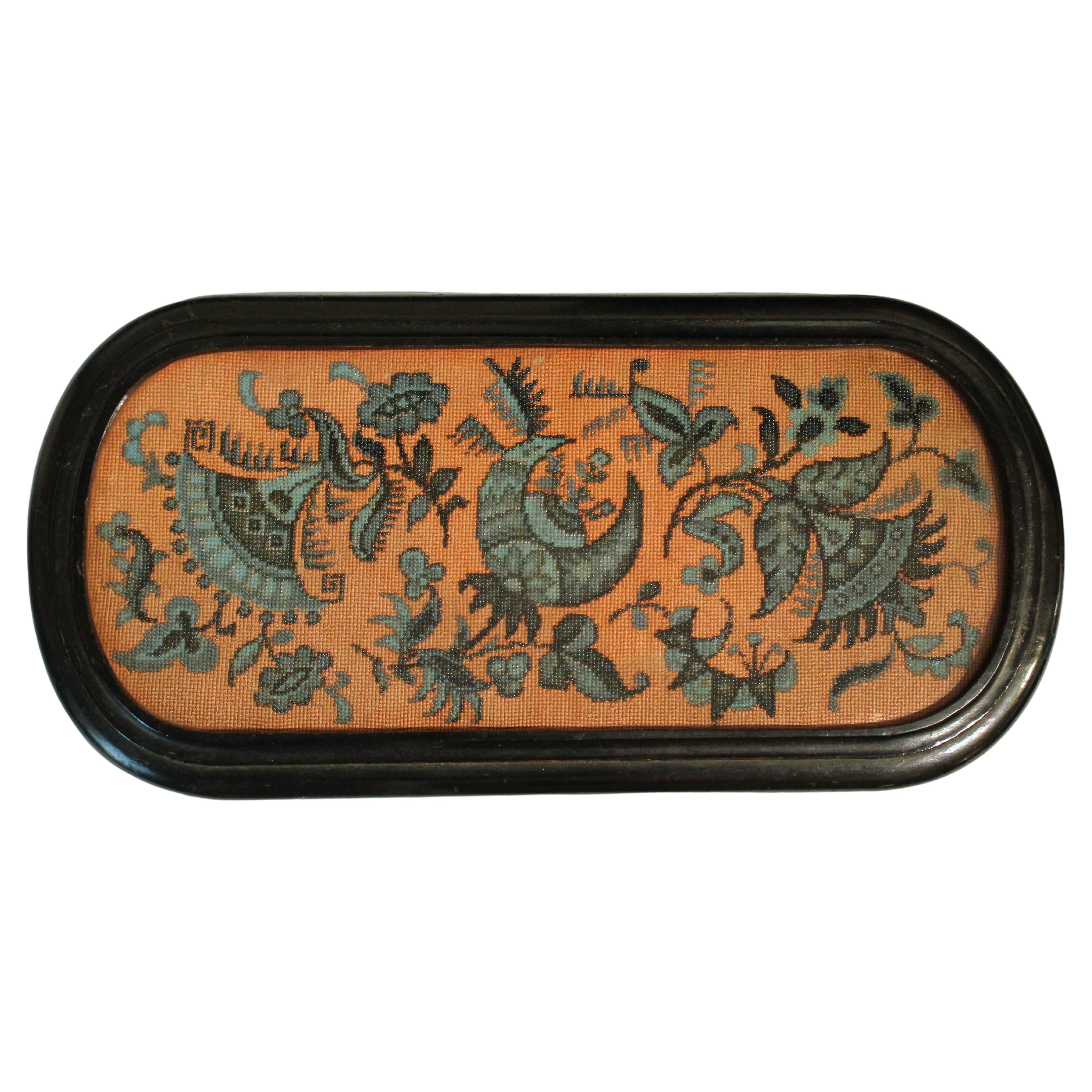 Circa 1875, Berlin Beadwork Oval Panel Tray